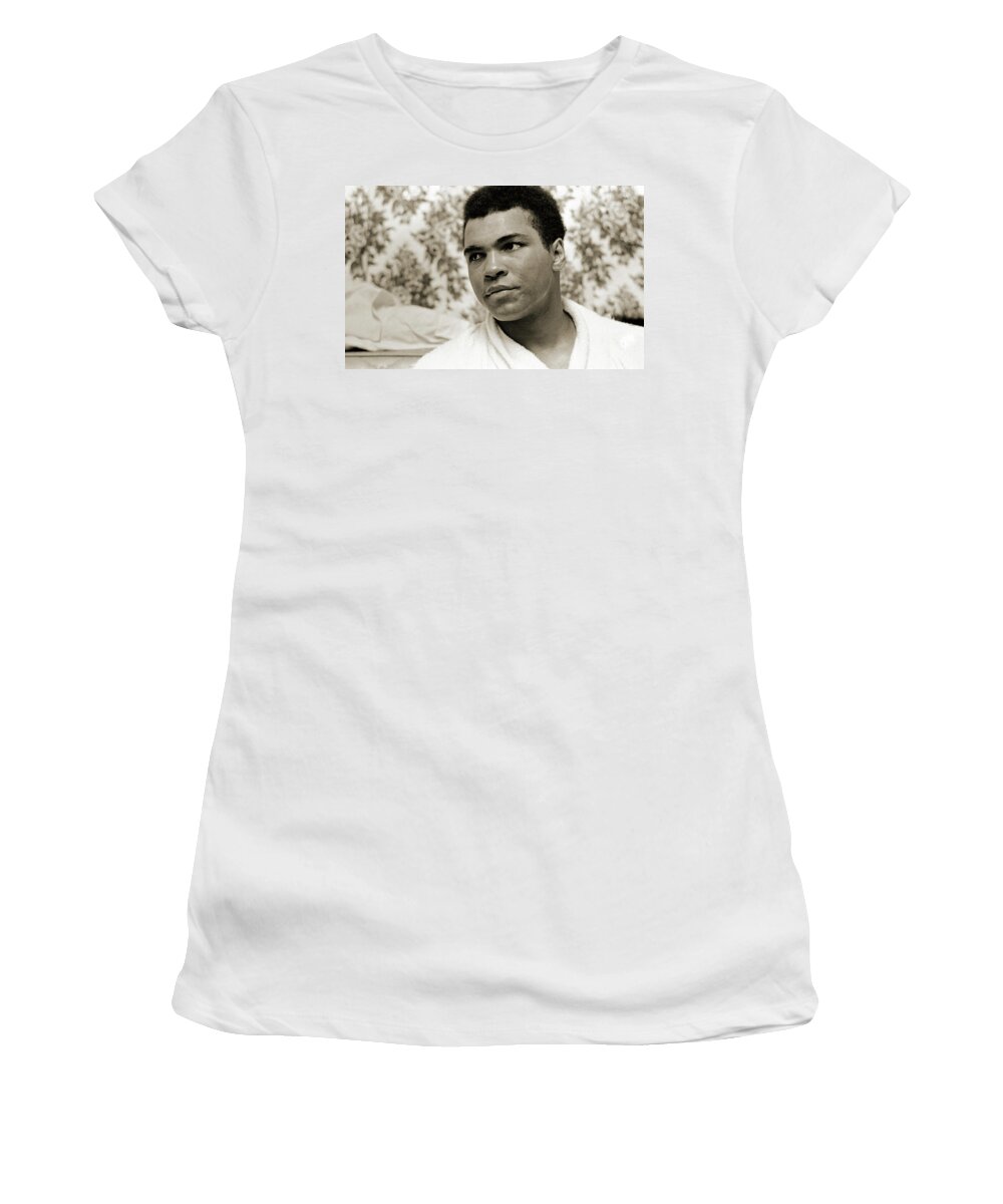 Sand Women's T-Shirt featuring the photograph Muhammad Ali portrait by Jan W Faul