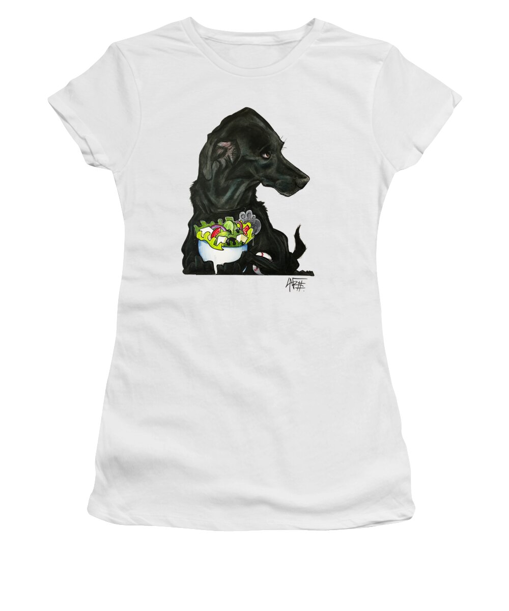 Pet Portrait Women's T-Shirt featuring the drawing Murcko 3294 by Canine Caricatures By John LaFree