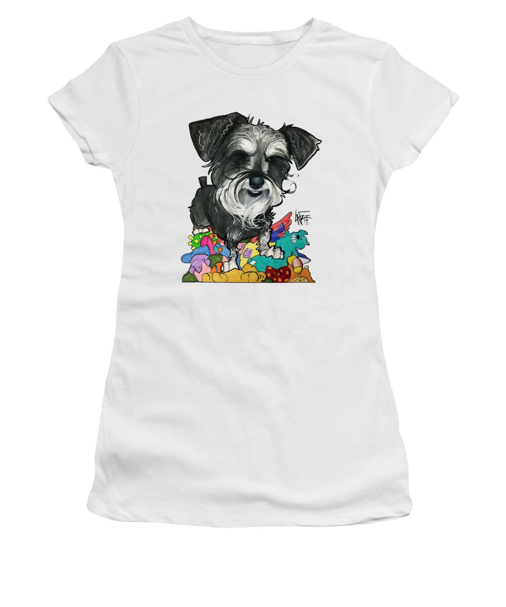 Pet Portrait Women's T-Shirt featuring the drawing Murphy 3355 OSKAR by Canine Caricatures By John LaFree