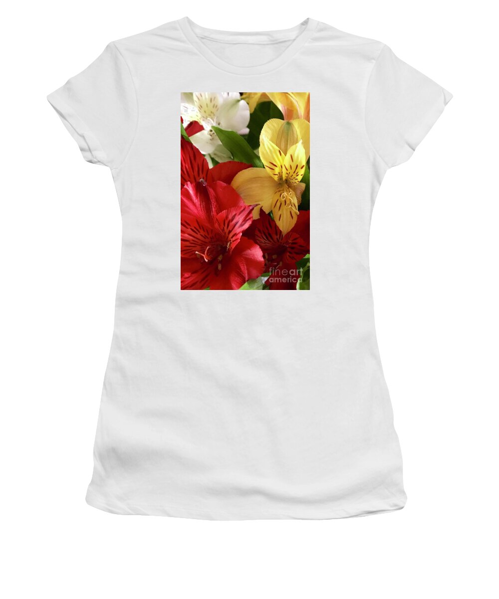 Lily Women's T-Shirt featuring the photograph Muti Colored Lilies by CAC Graphics