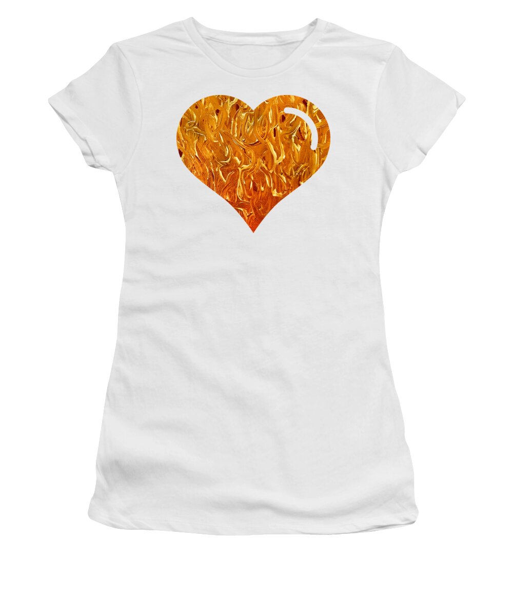 Heart Women's T-Shirt featuring the digital art My Heart Is On Fire by Rachel Hannah