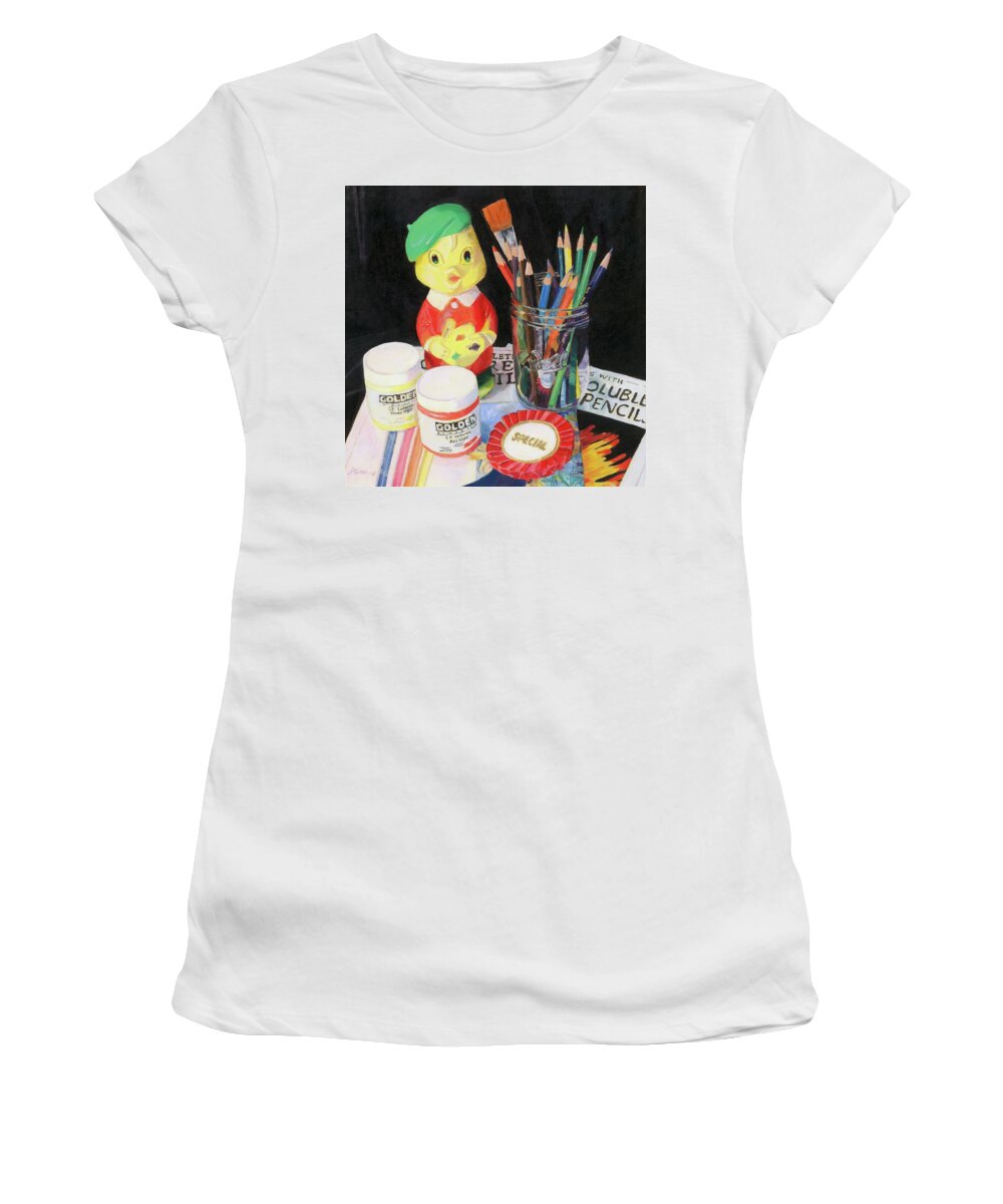 Art Women's T-Shirt featuring the painting My Silent Muse by Lynne Reichhart