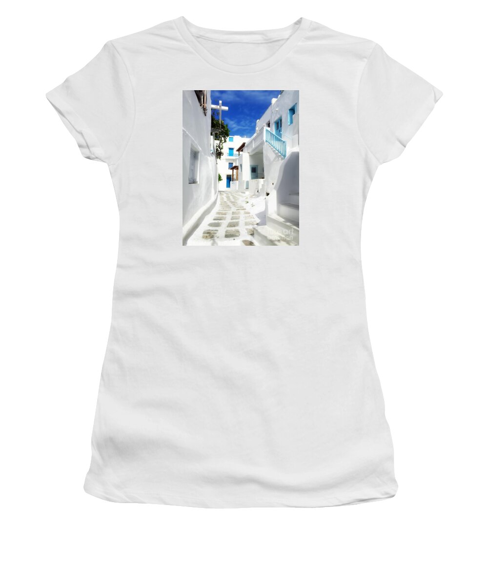 Mykonos Women's T-Shirt featuring the photograph Mykonos by HD Connelly