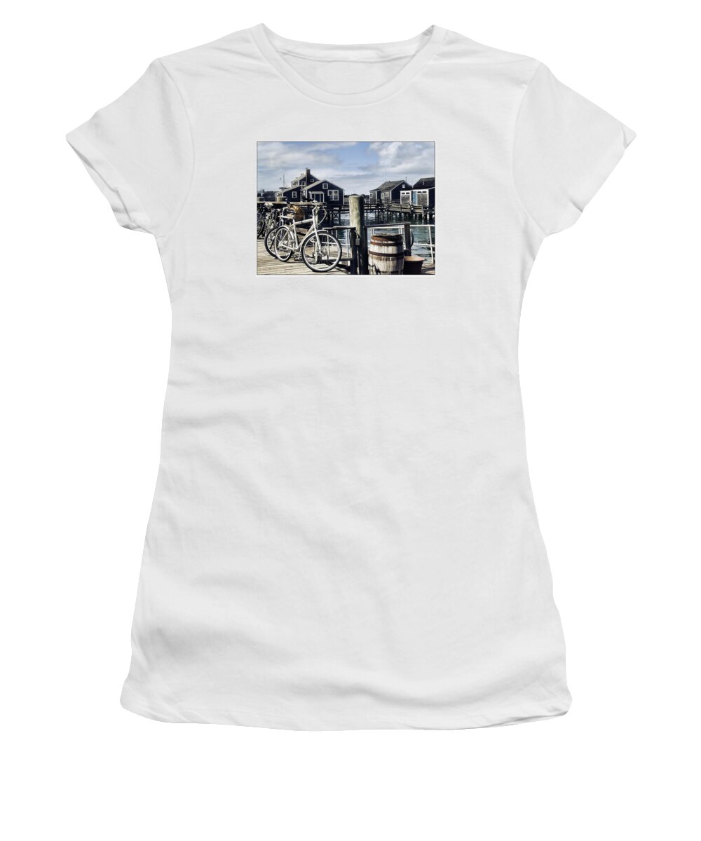 Nantucket Women's T-Shirt featuring the photograph Nantucket Bikes 1 by Tammy Wetzel
