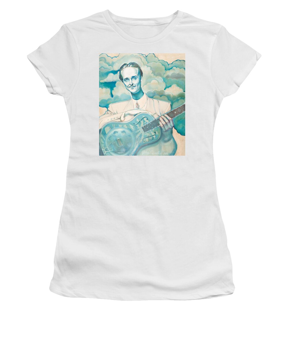 National Guitar Women's T-Shirt featuring the painting National Reynolds by John Reynolds