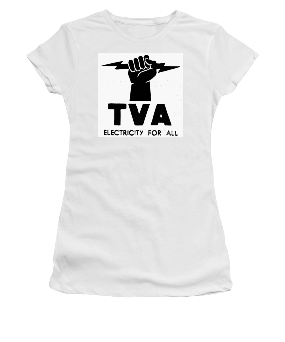 1930s Women's T-Shirt featuring the drawing New Deal - Tva Symbol by Granger