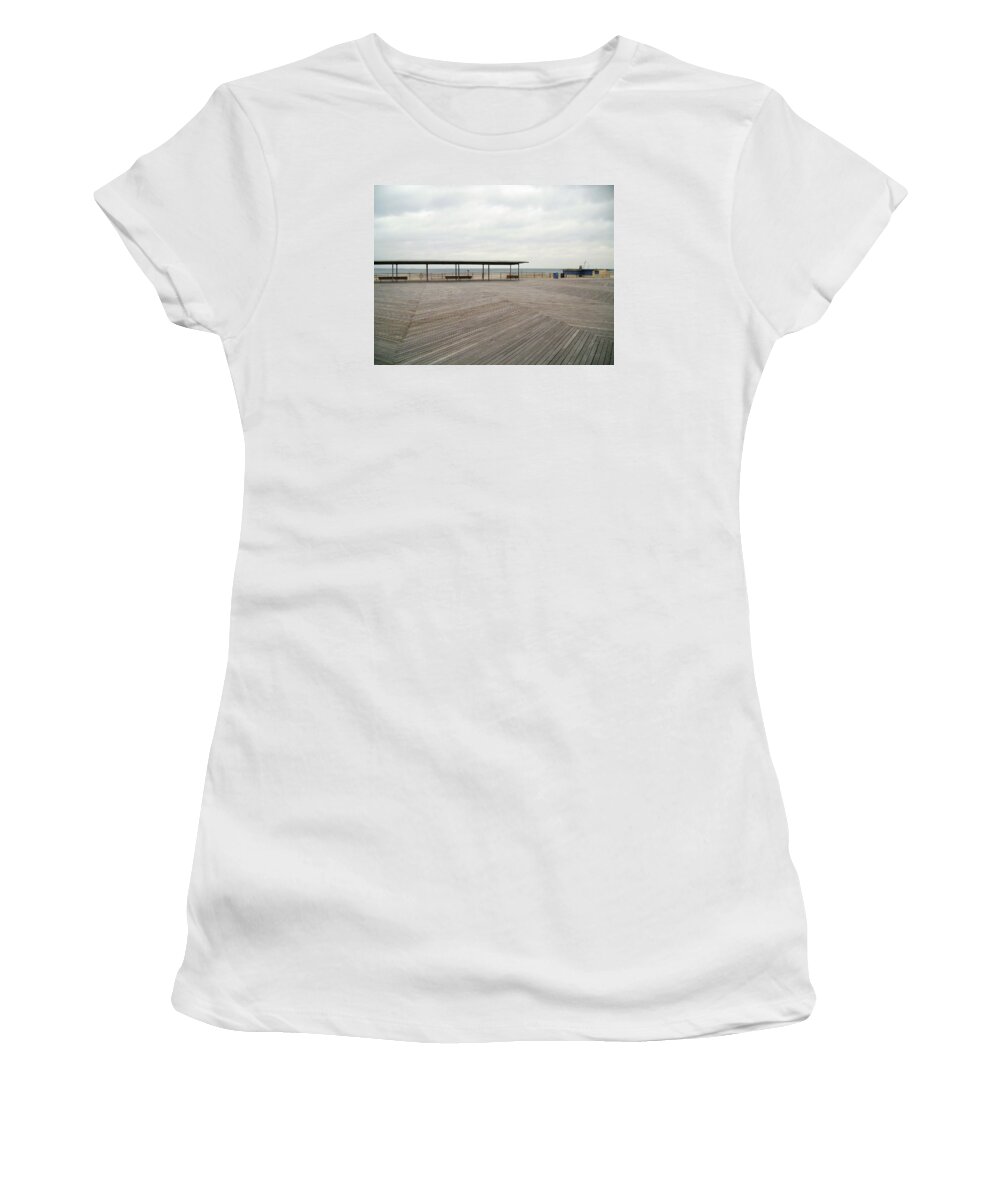 New London Beach Women's T-Shirt featuring the photograph New Londodn beach by Wolfgang Schweizer