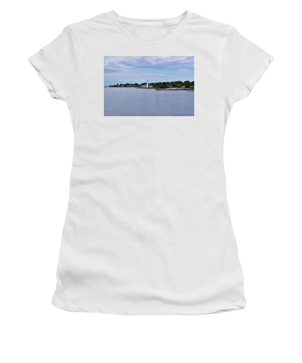 Lighthouse Women's T-Shirt featuring the photograph New London Harbor Lighthouse by Nicole Lloyd
