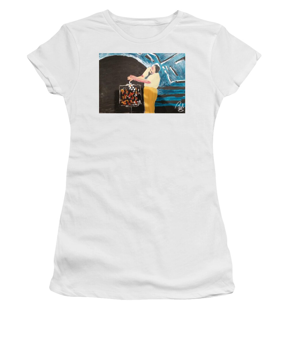 Performance Women's T-Shirt featuring the painting New Teller. Sketch III by Bachmors Artist