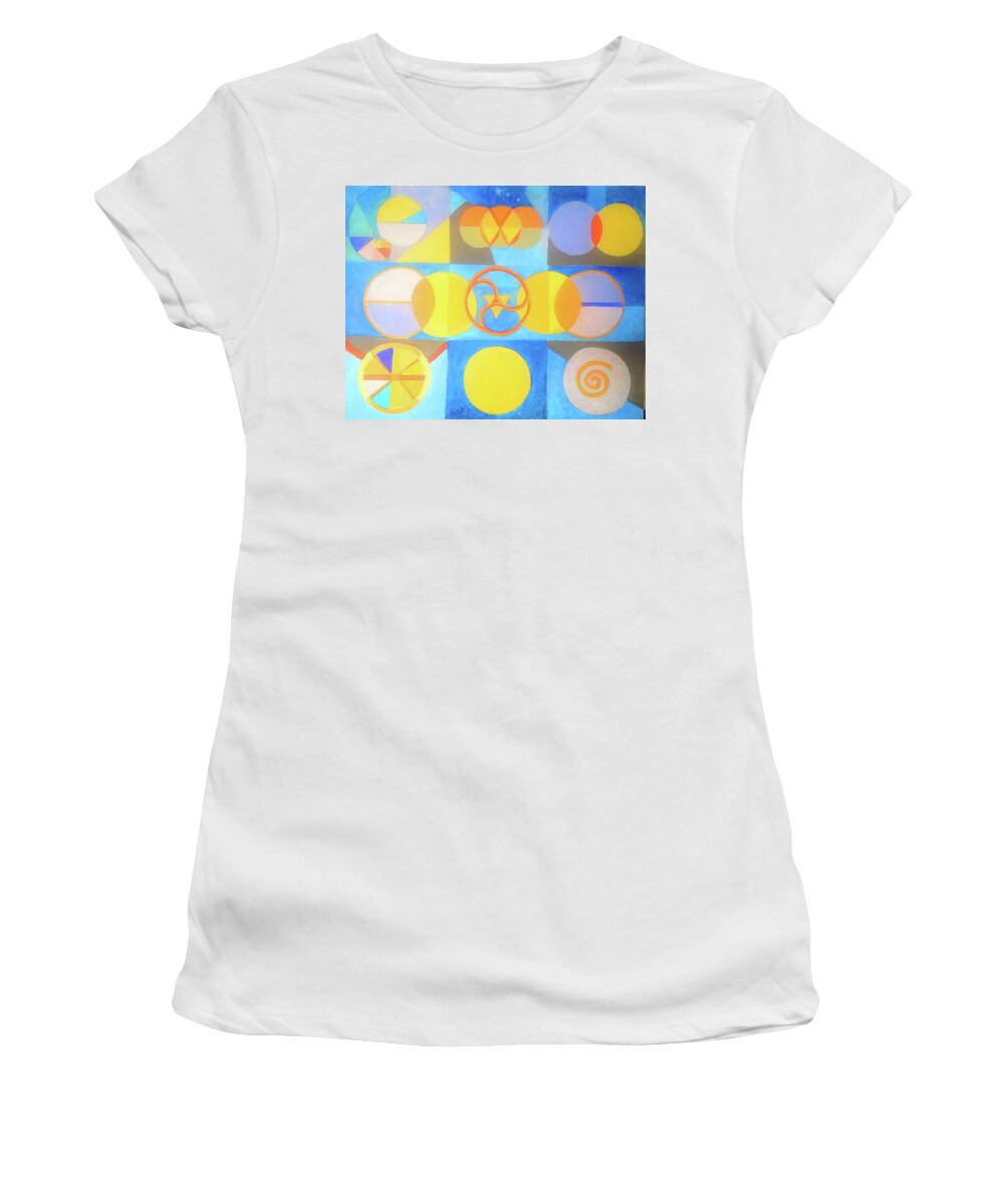 Circles Women's T-Shirt featuring the painting Geometrica 1 by Suzanne Giuriati Cerny