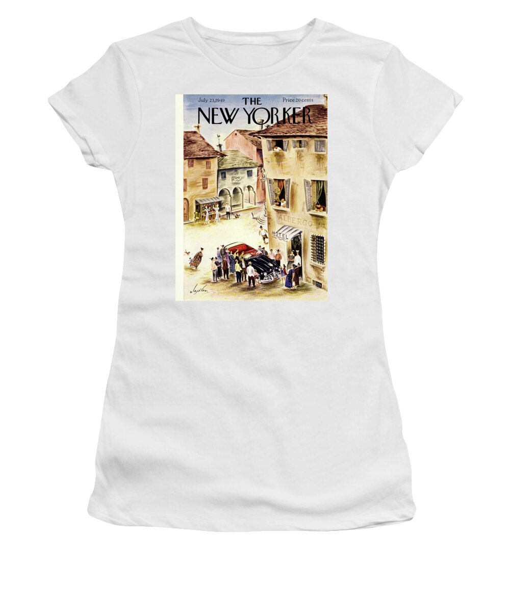Rustic Women's T-Shirt featuring the painting New Yorker July 23 1949 by Constantin Alajalov