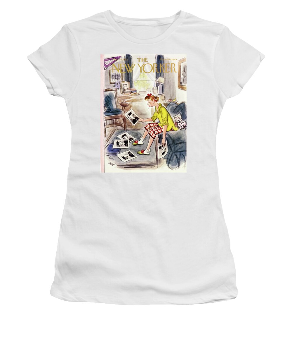 Student Women's T-Shirt featuring the painting New Yorker May 24 1952 by Leonard Dove