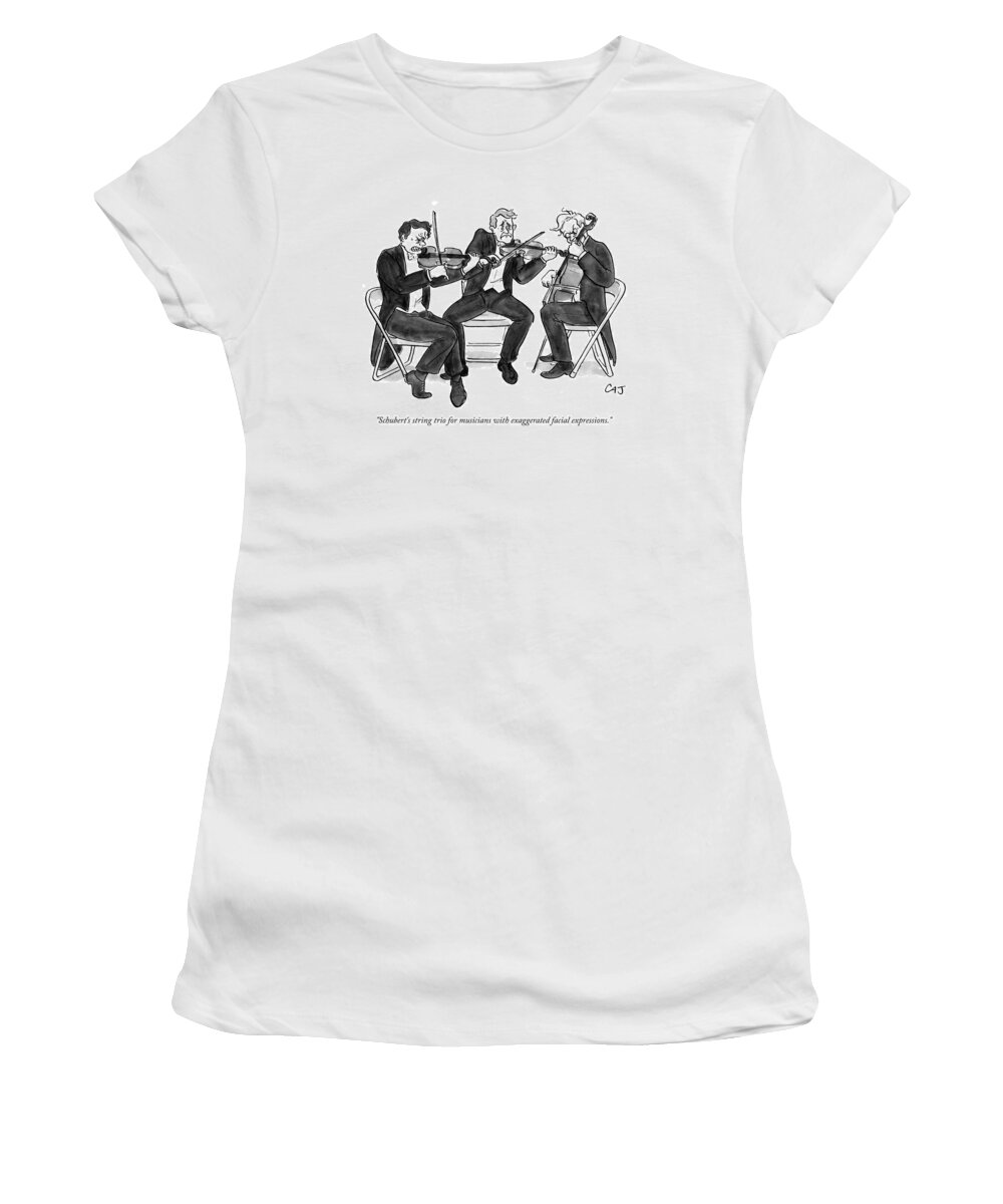 Schubert Women's T-Shirt featuring the drawing New Yorker September 21st, 2009 by Carolita Johnson