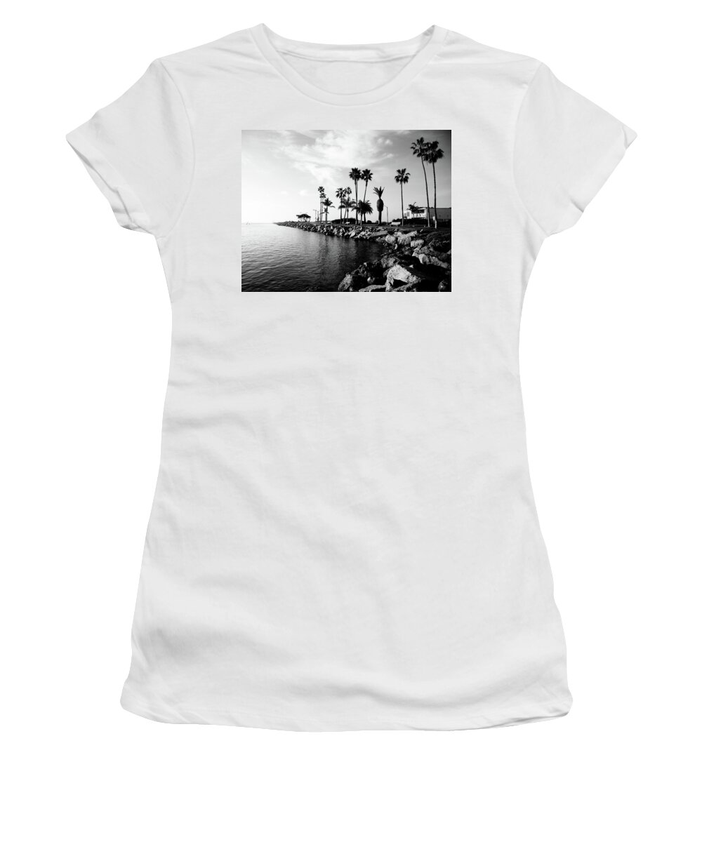 Balboa Peninsula Women's T-Shirt featuring the photograph Newport Beach Jetty by Paul Velgos