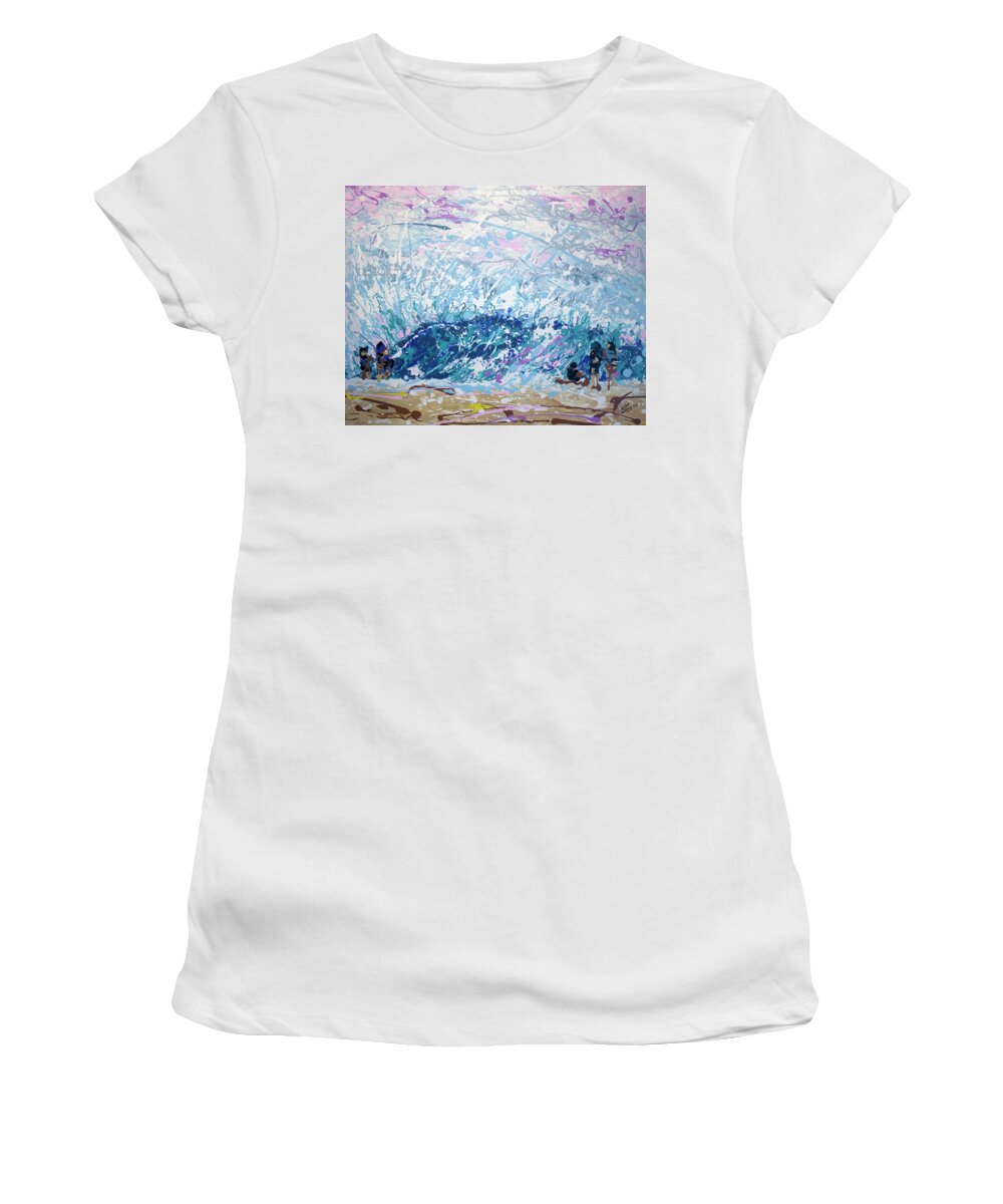 Surf Art Women's T-Shirt featuring the painting Newport Wedge by William Love