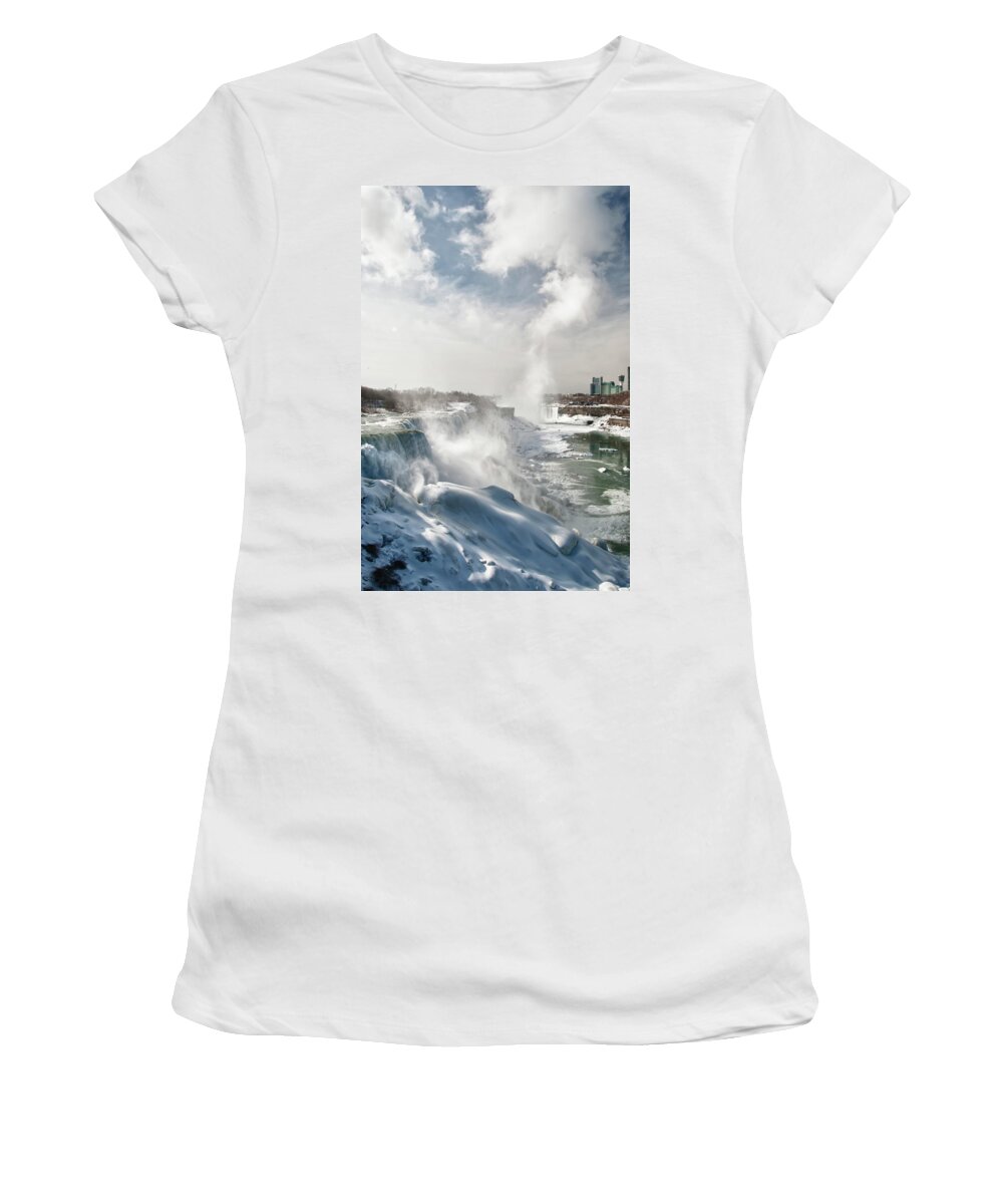 Niagara Falls Women's T-Shirt featuring the photograph Niagara Falls 4601 by Guy Whiteley