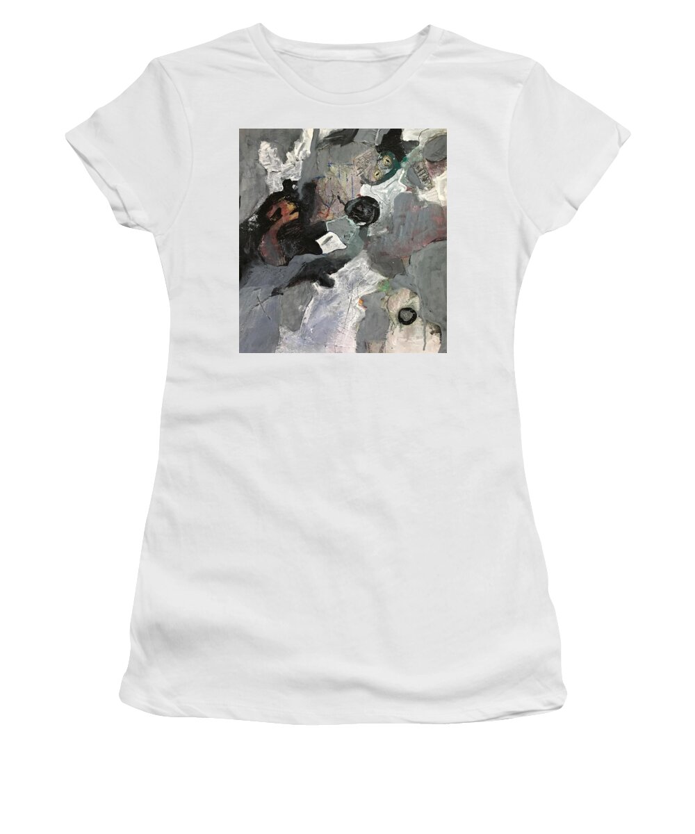 Somber Women's T-Shirt featuring the painting Night Eyes by Carole Johnson