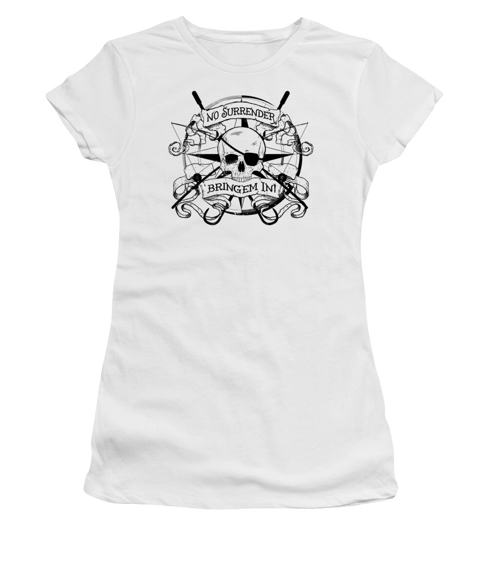 Extreme Fishing Women's T-Shirt featuring the digital art No Surrender - Blackout by Kevin Putman