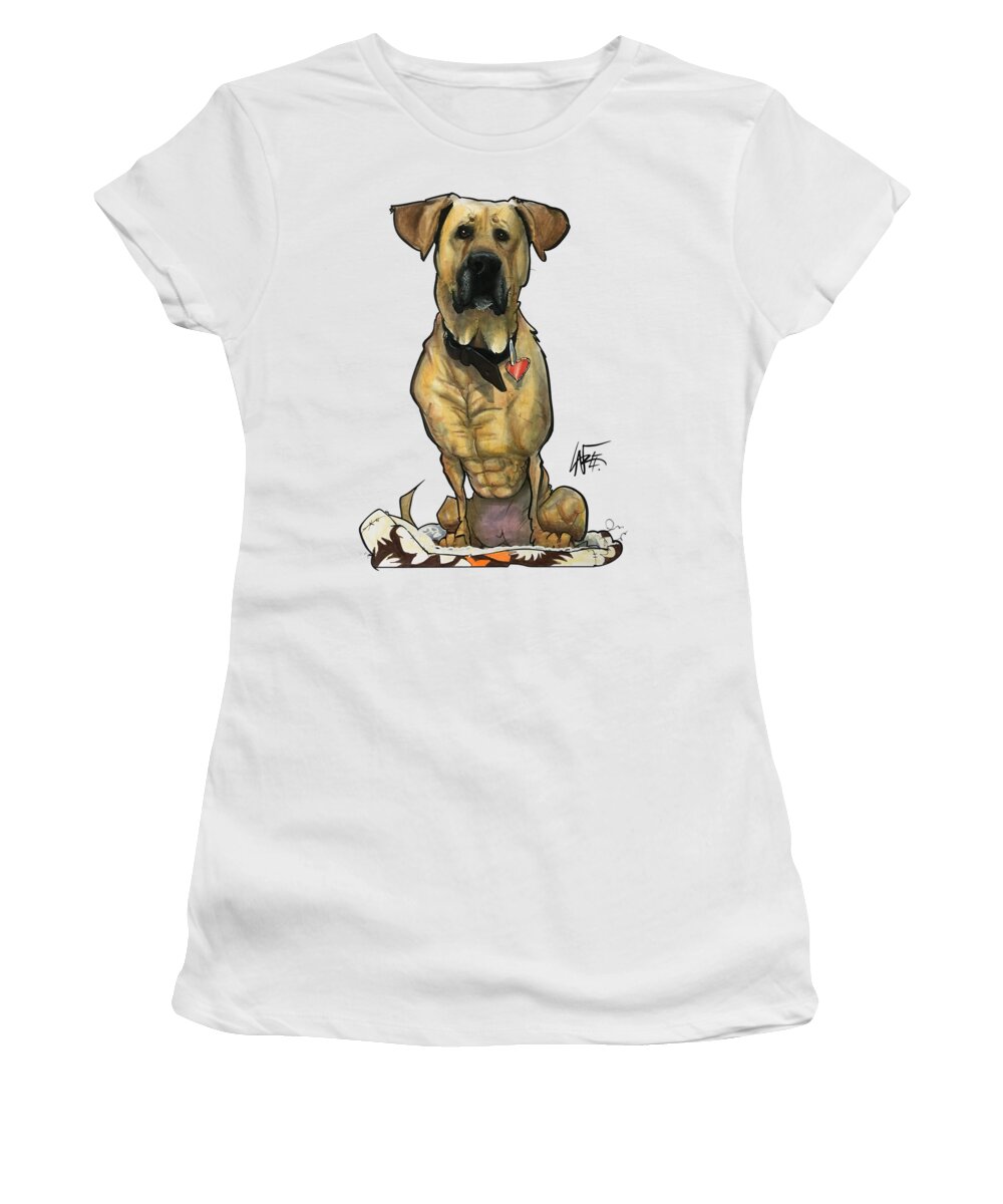 Mutt Women's T-Shirt featuring the drawing Norris 3918 by Canine Caricatures By John LaFree