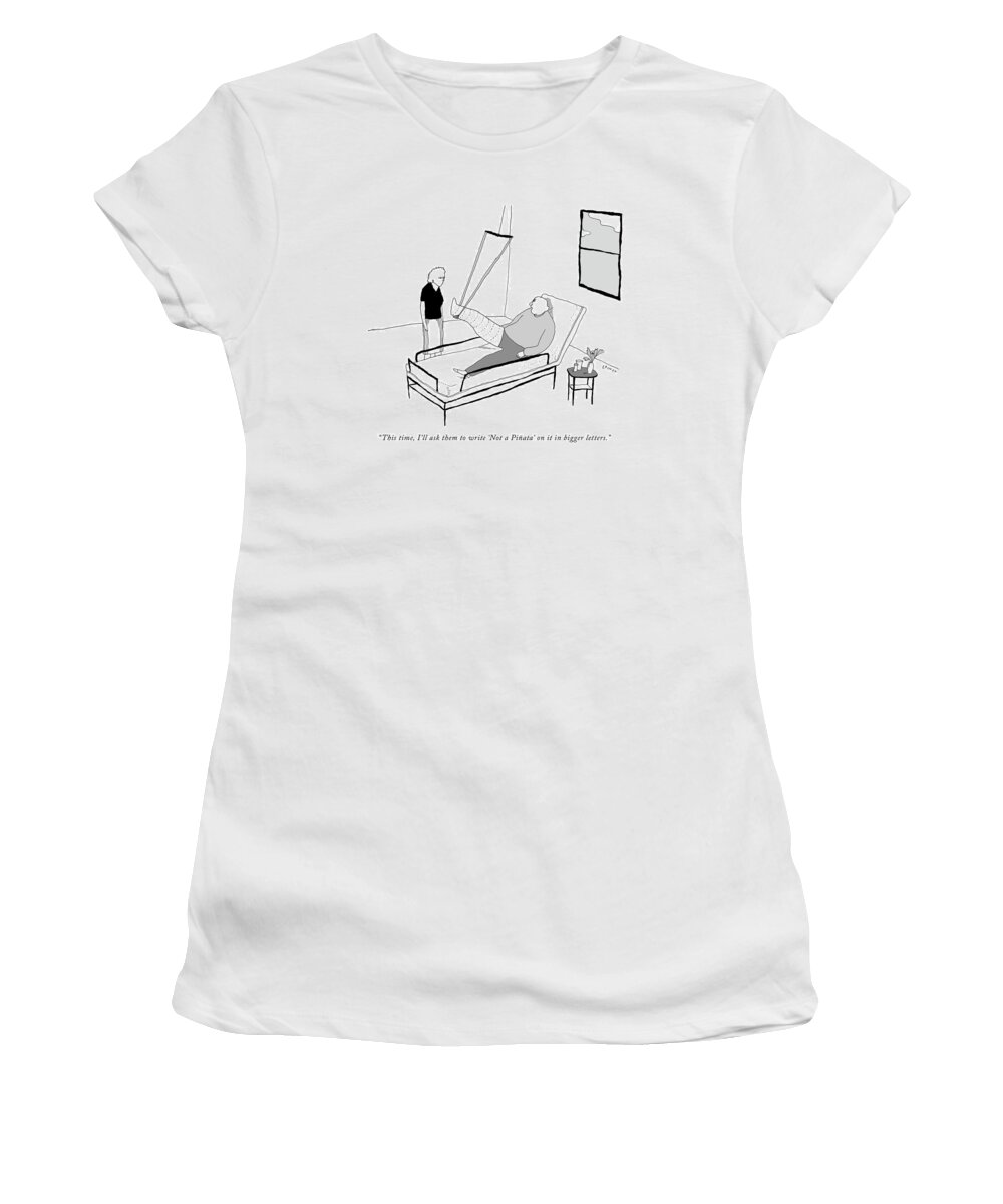 this Time Women's T-Shirt featuring the drawing Not a pinata by Liana Finck