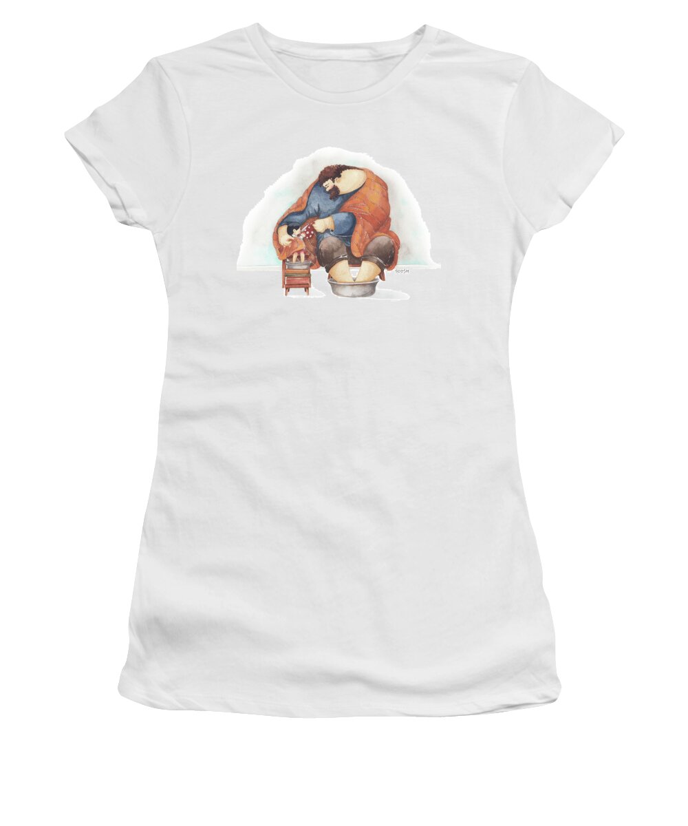 Father Women's T-Shirt featuring the drawing November cuddles by Soosh