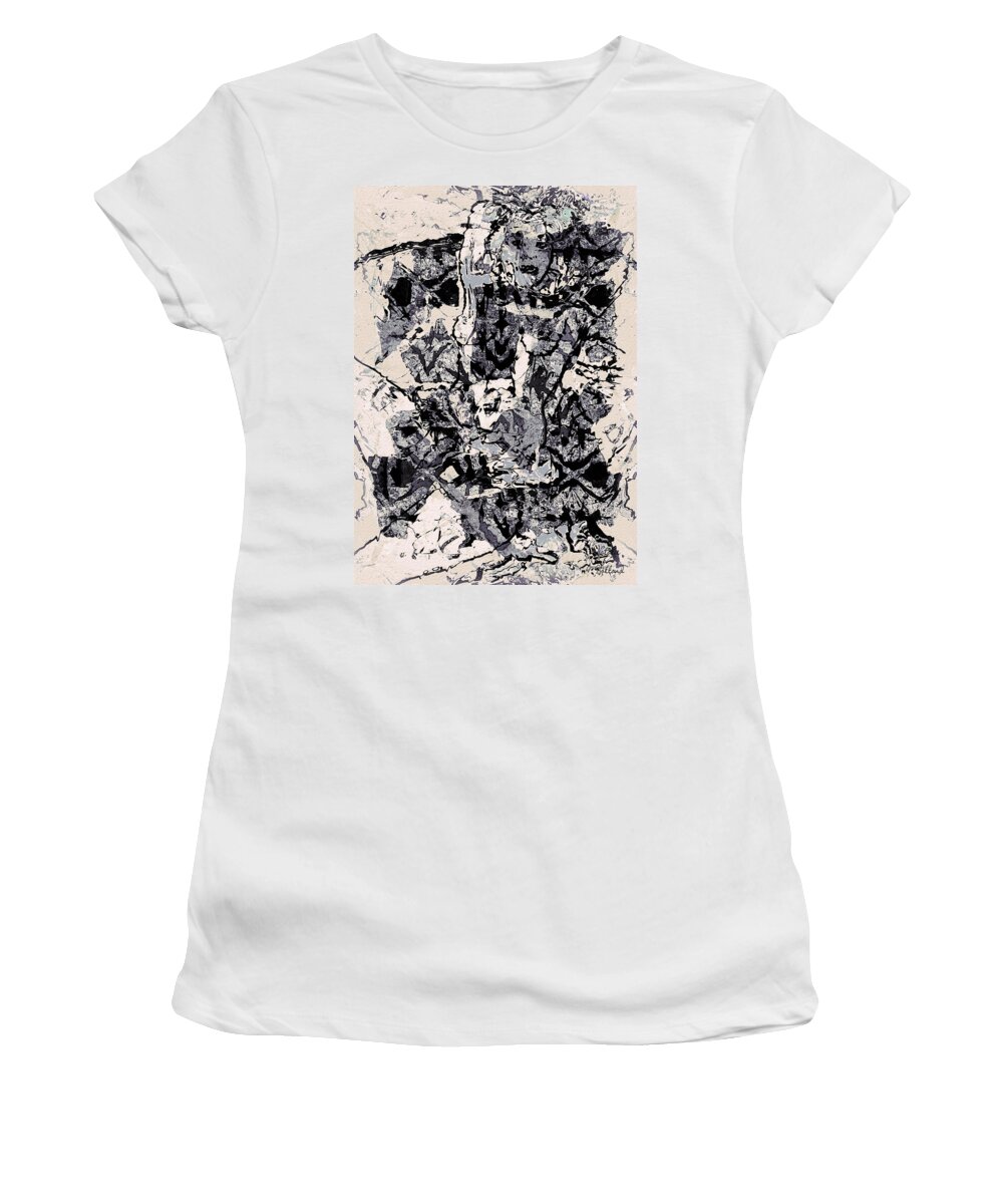 Nude Women's T-Shirt featuring the drawing Nude Expression by Natalie Holland