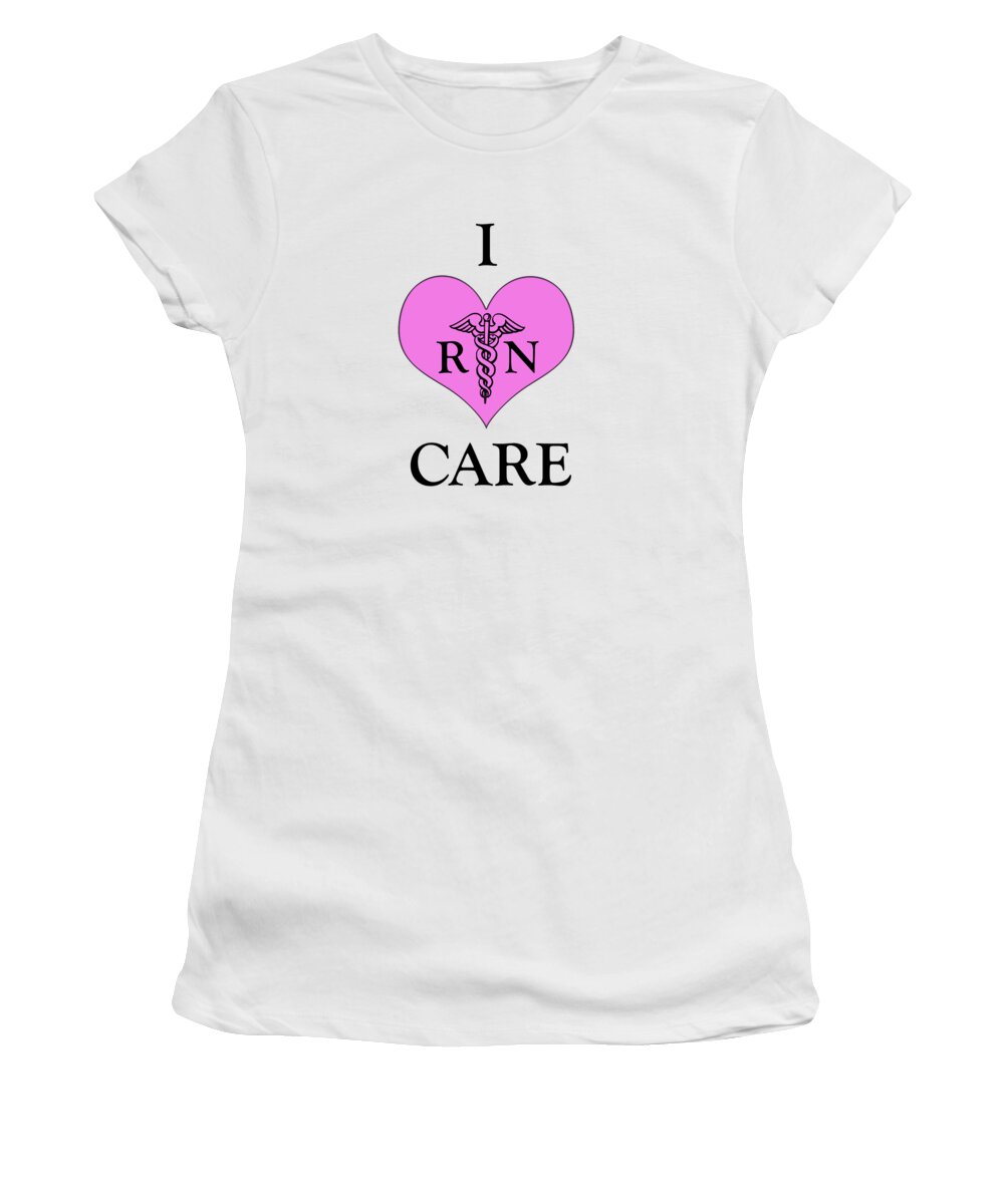 Caduceus Women's T-Shirt featuring the photograph Nursing I Care - Pink by Mark Kiver