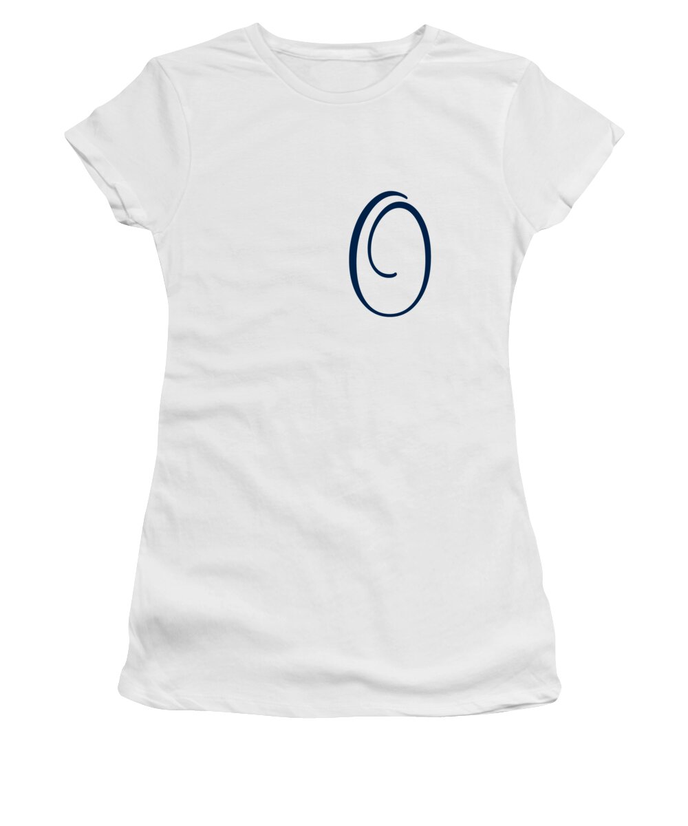 O Women's T-Shirt featuring the digital art O in Oxford Blue Simple Script by Custom Home Fashions