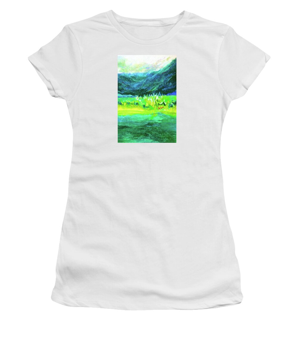 Abstract Women's T-Shirt featuring the pastel Oahu by Leizel Grant