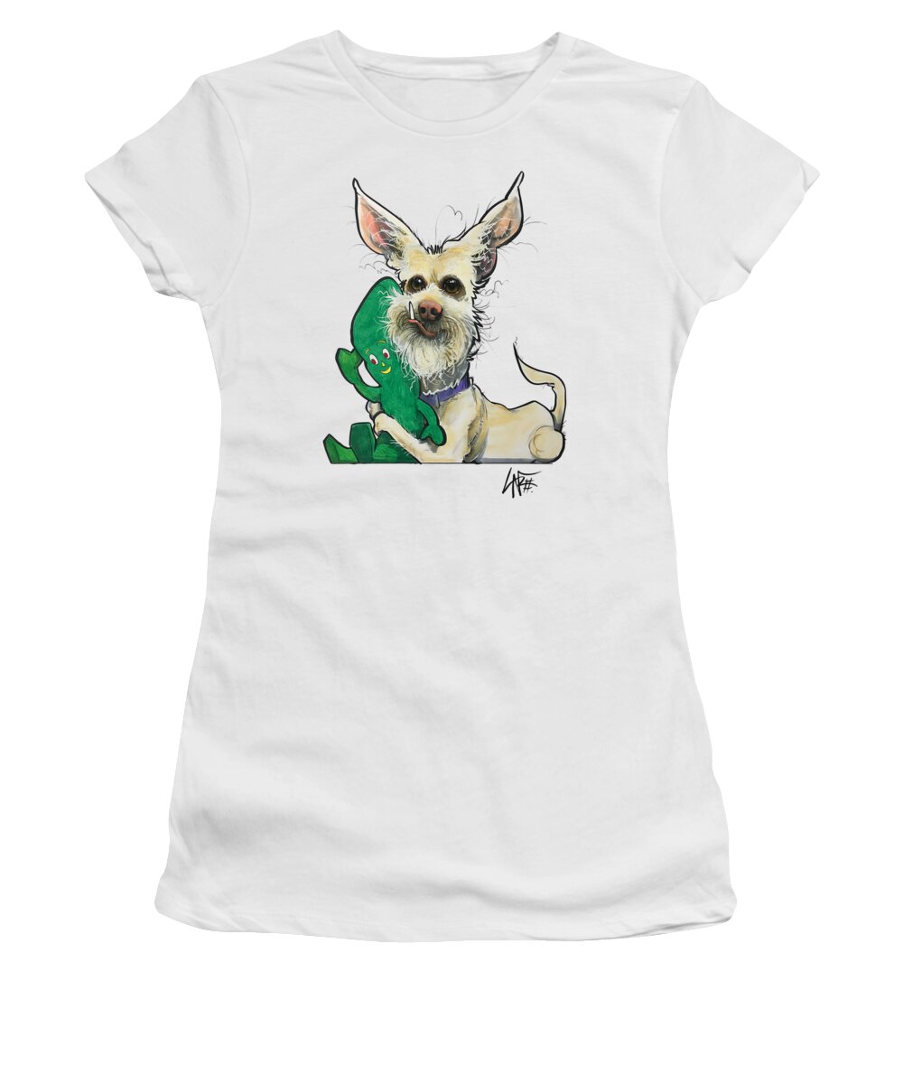 O'conner Women's T-Shirt featuring the drawing O'Conner 3971 BEANS by Canine Caricatures By John LaFree