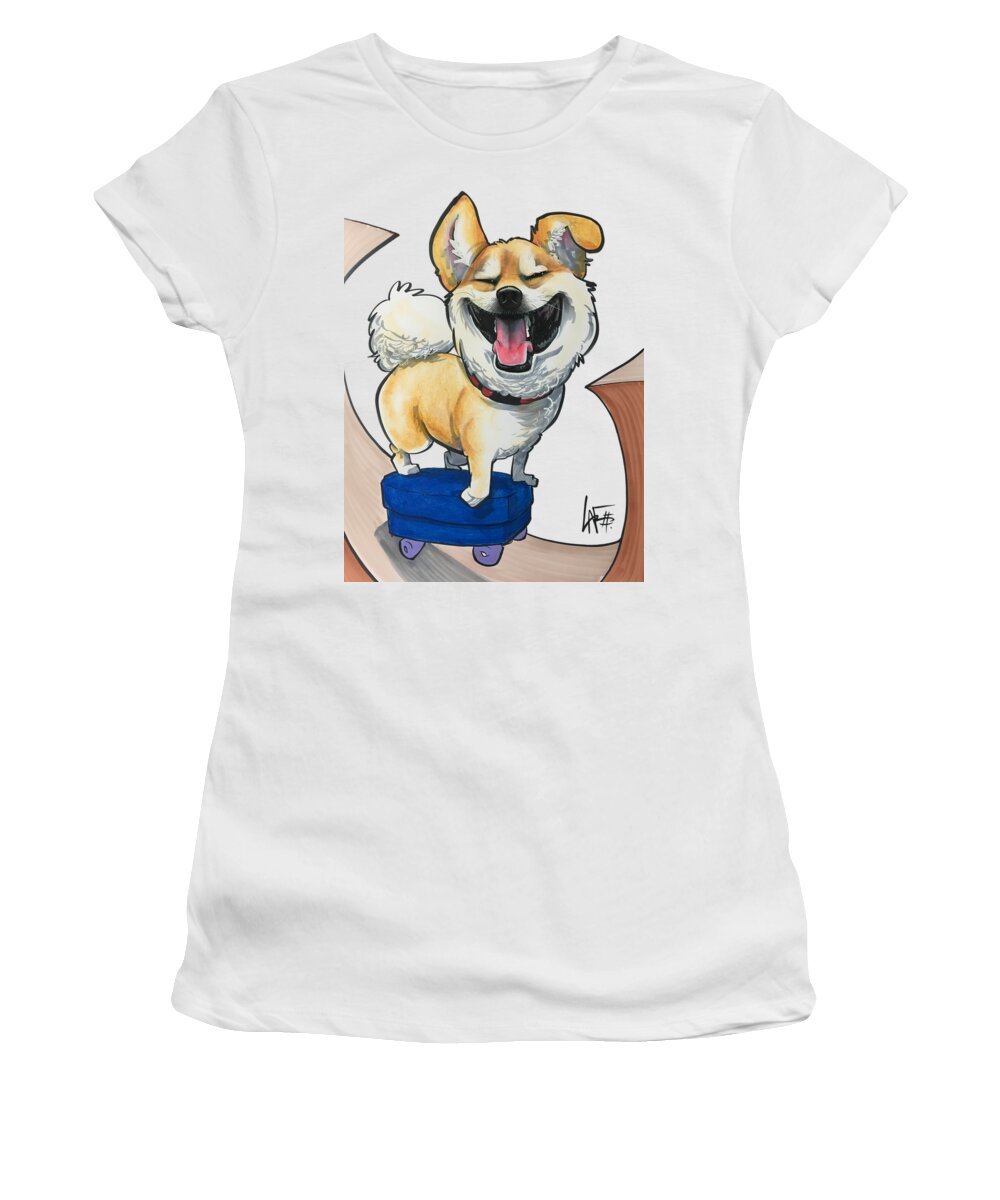 O'conner Women's T-Shirt featuring the drawing O'Connor 3971 FLETCHER by Canine Caricatures By John LaFree