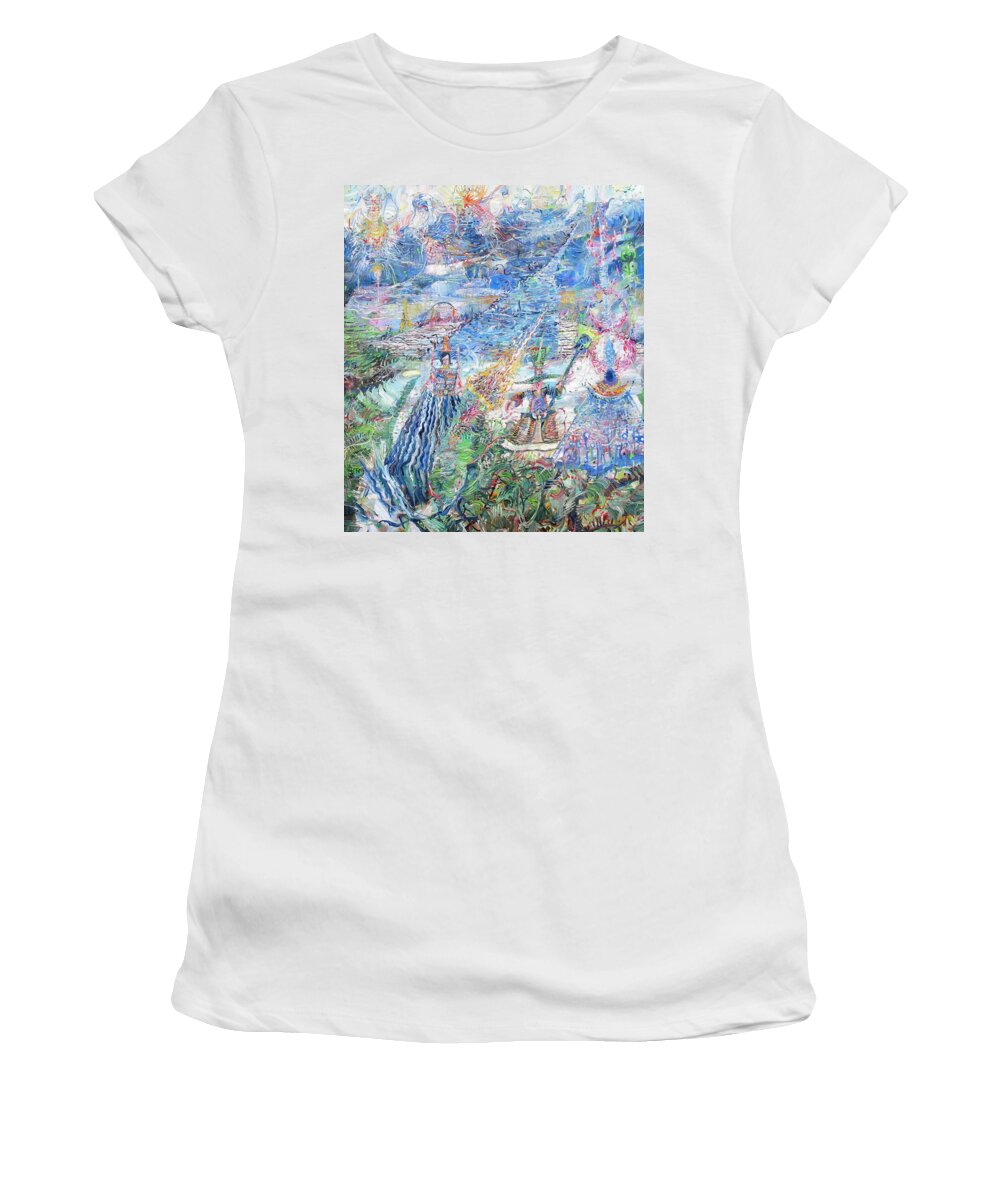 Abstract Women's T-Shirt featuring the painting Of False Appearances And Earthly Shapes by Fabrizio Cassetta