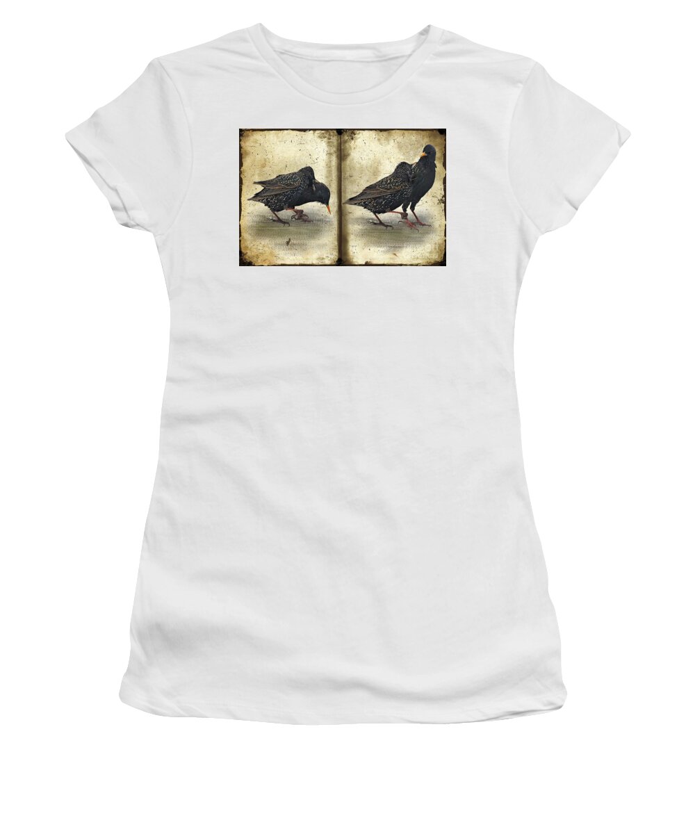 Starlings Women's T-Shirt featuring the photograph Oh No You DIDN'T by Lois Bryan