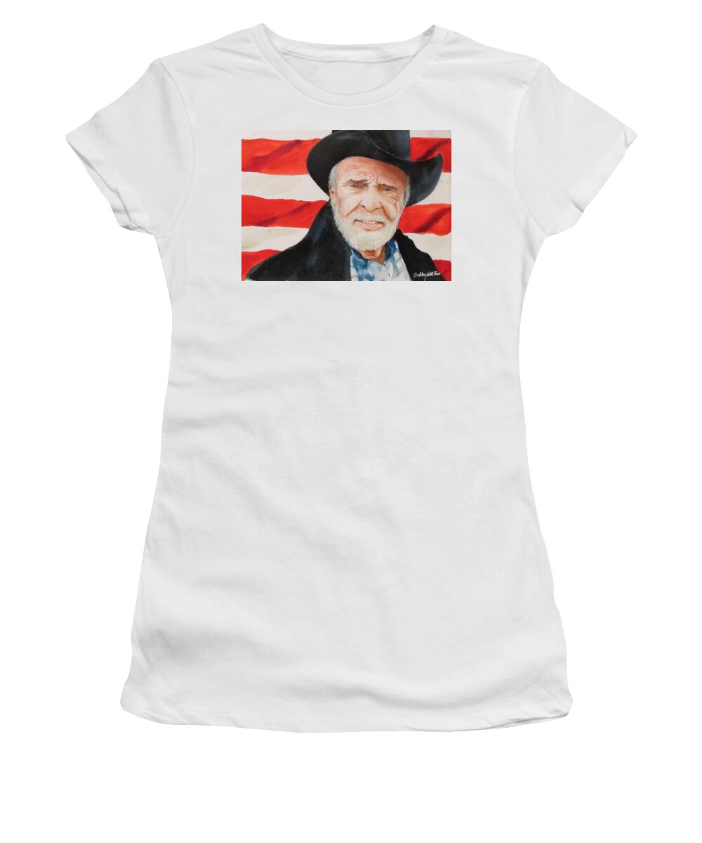  Women's T-Shirt featuring the painting Ol Merle by Bobby Walters