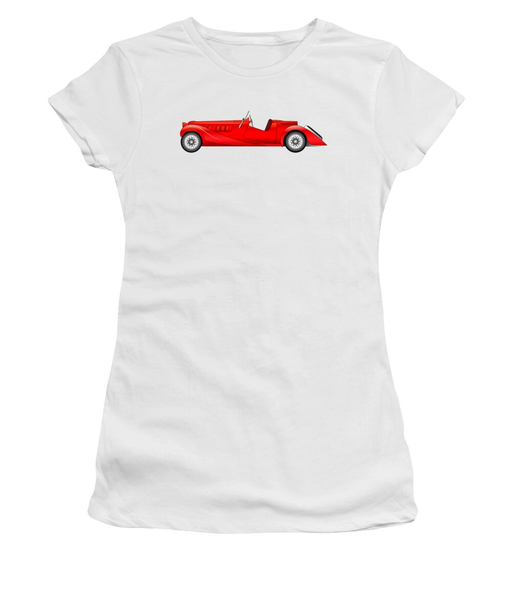 Auto Women's T-Shirt featuring the digital art Old classic race car by Michal Boubin