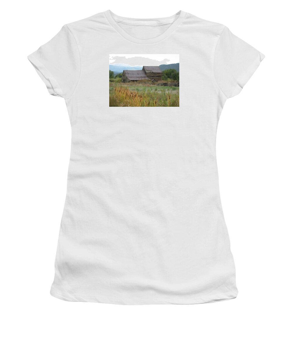 New Mexico Women's T-Shirt featuring the photograph Old Farmhouse by Ron Monsour