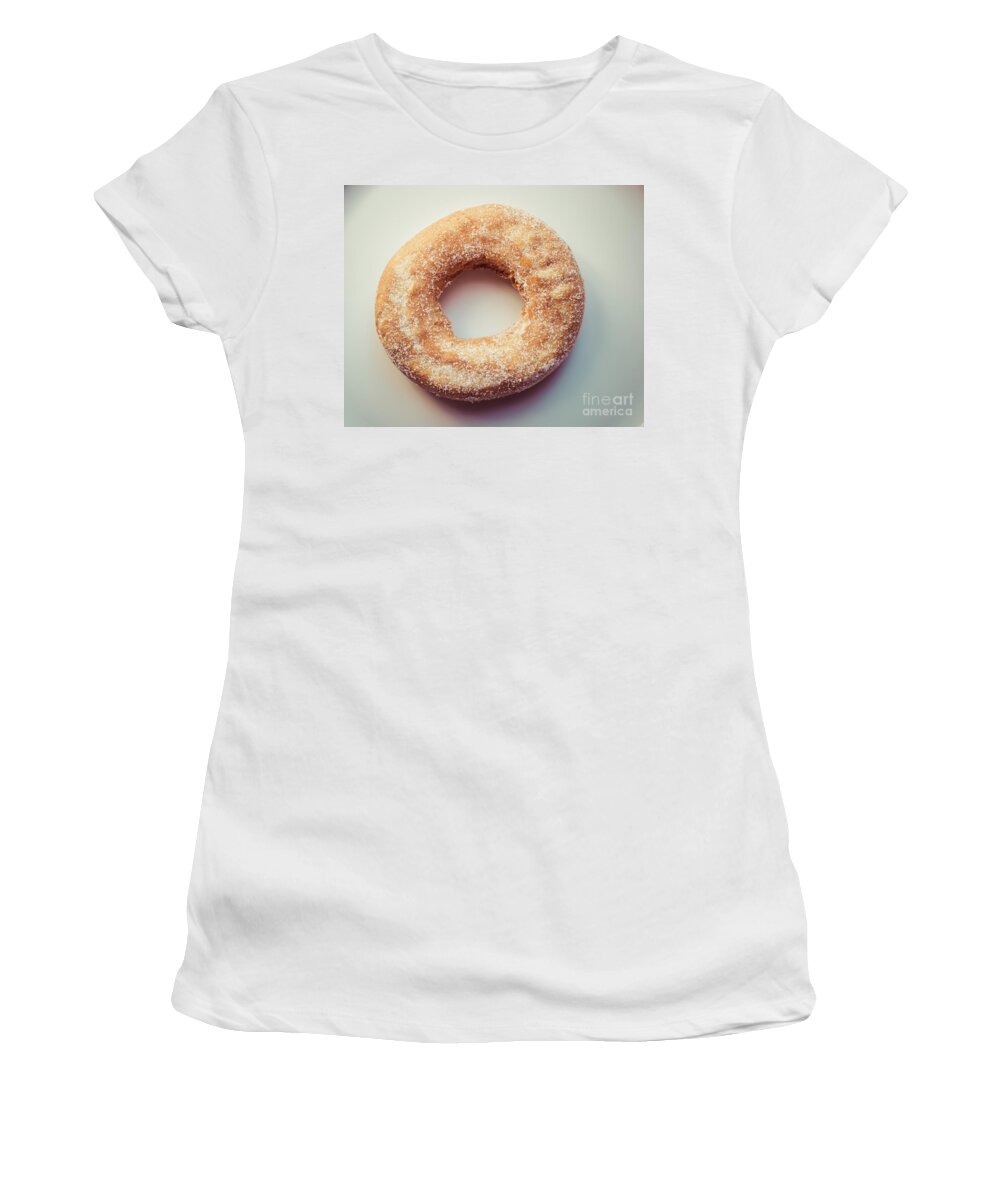 Healthy Food Technologies Women's T-Shirt featuring the photograph Old Fashioned Sugar Donut by Cheryl Baxter