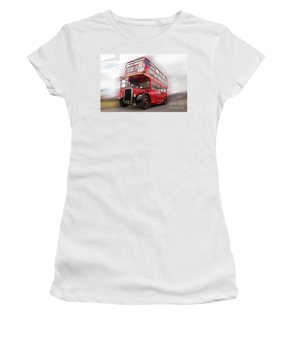 Bus Women's T-Shirt featuring the photograph Old Red London Bus by Tom Conway