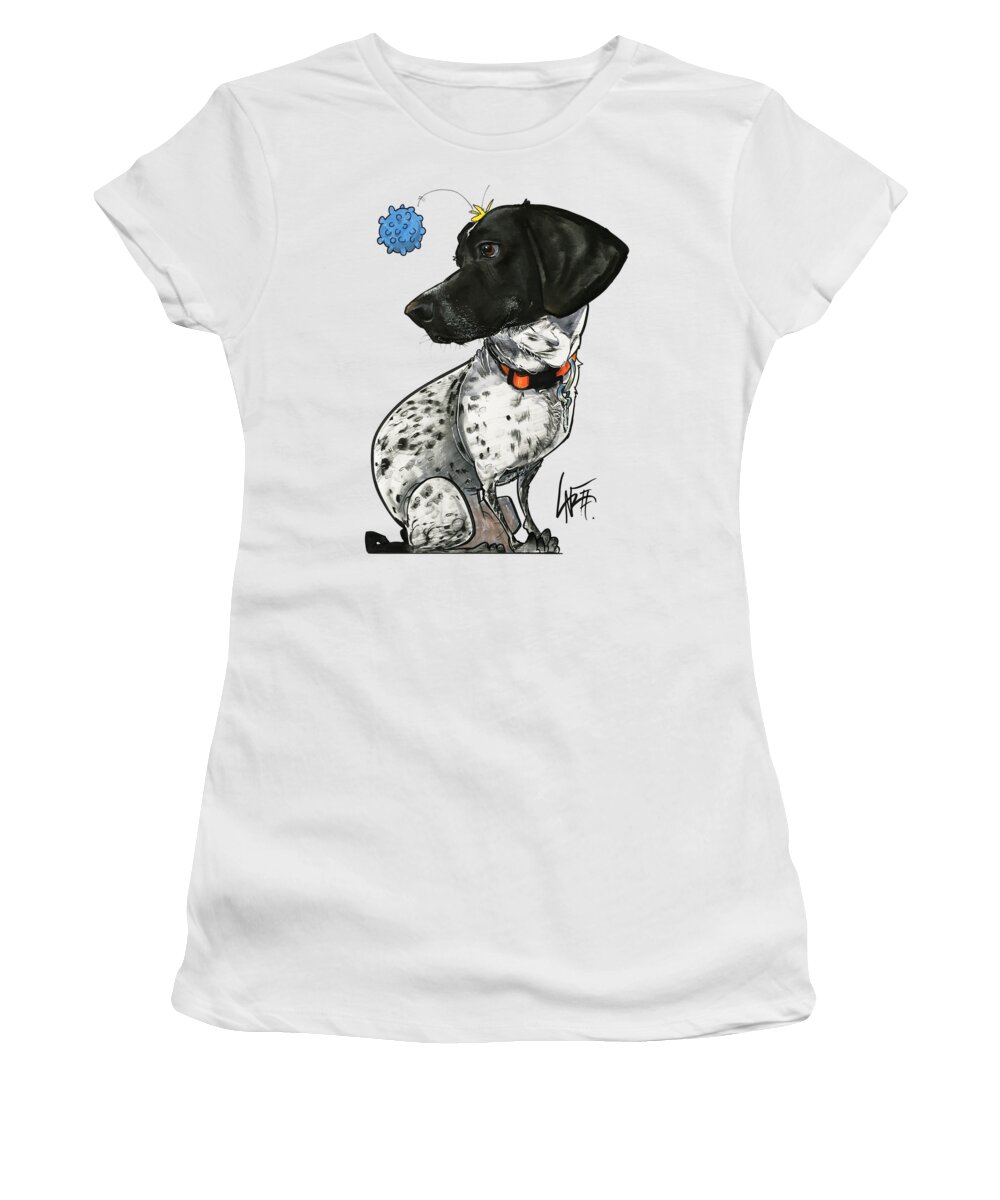 Olivas Women's T-Shirt featuring the drawing Olivas 3871 by Canine Caricatures By John LaFree