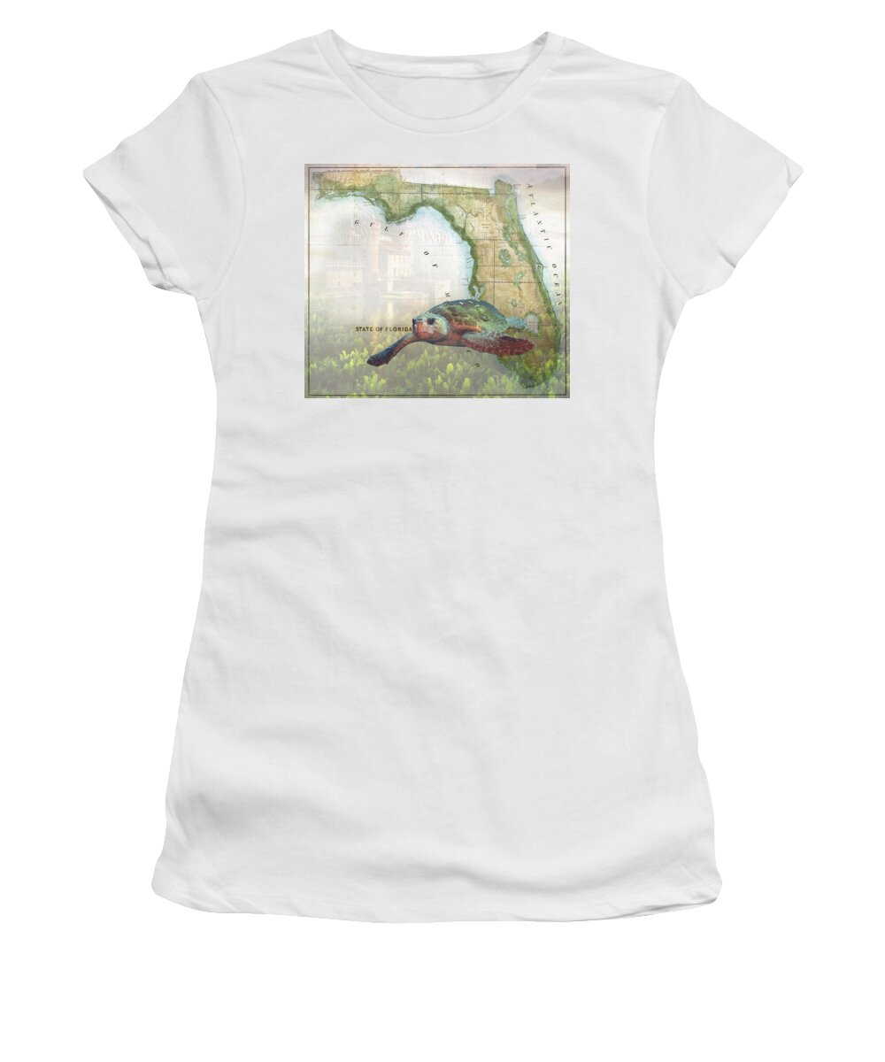 Atlantic Women's T-Shirt featuring the photograph On The Reef by Debra and Dave Vanderlaan