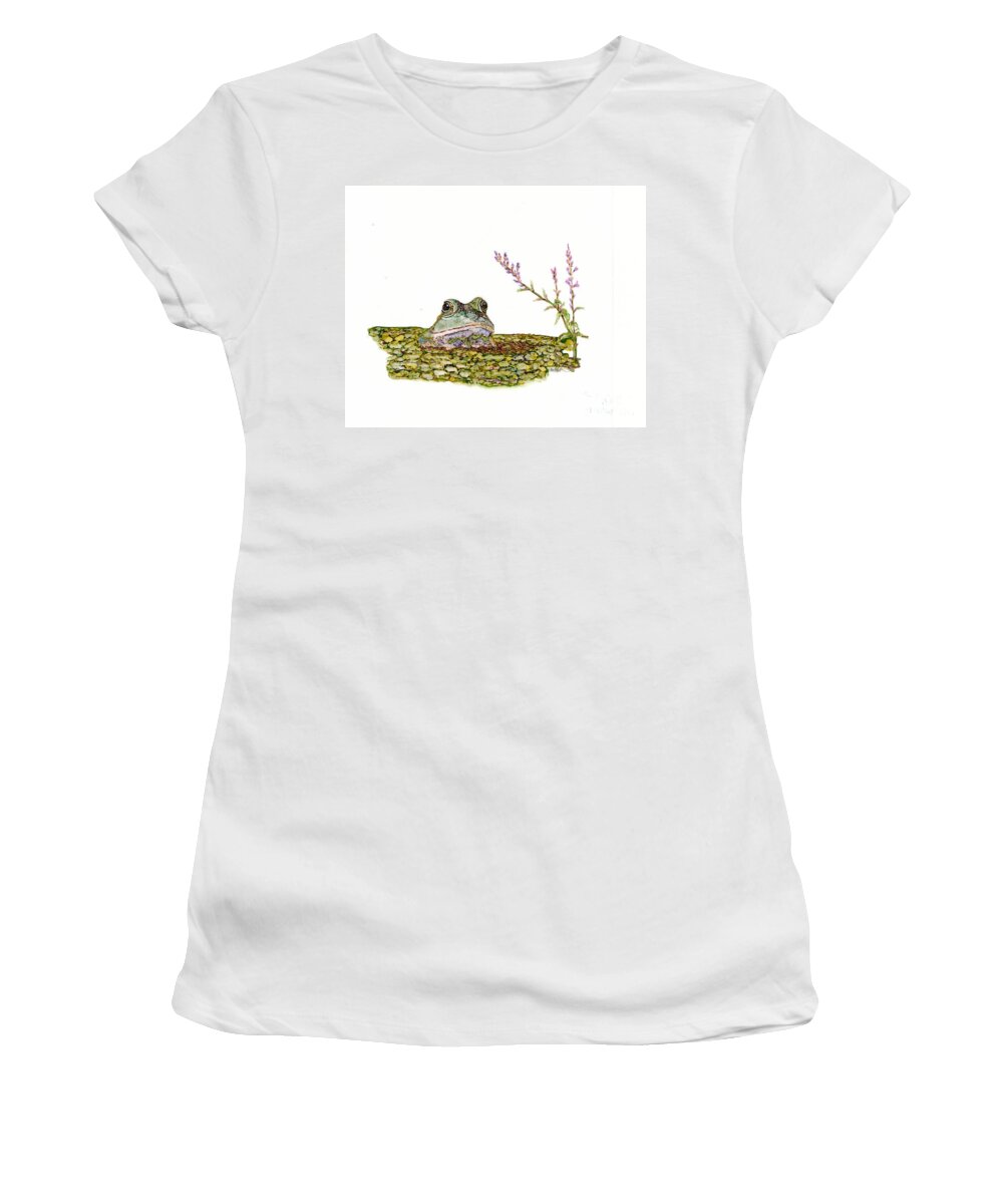 Woolyfrogarts Women's T-Shirt featuring the mixed media One of Those Days by Jan Killian