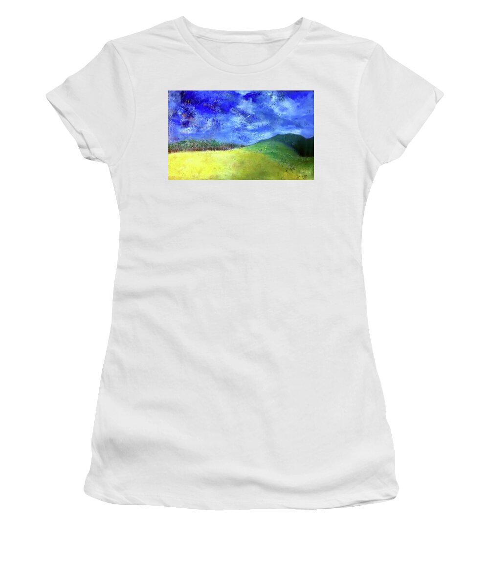 Impressionist Women's T-Shirt featuring the painting Opening Scene Of A Bbc Crime Drama by Dennis Ellman