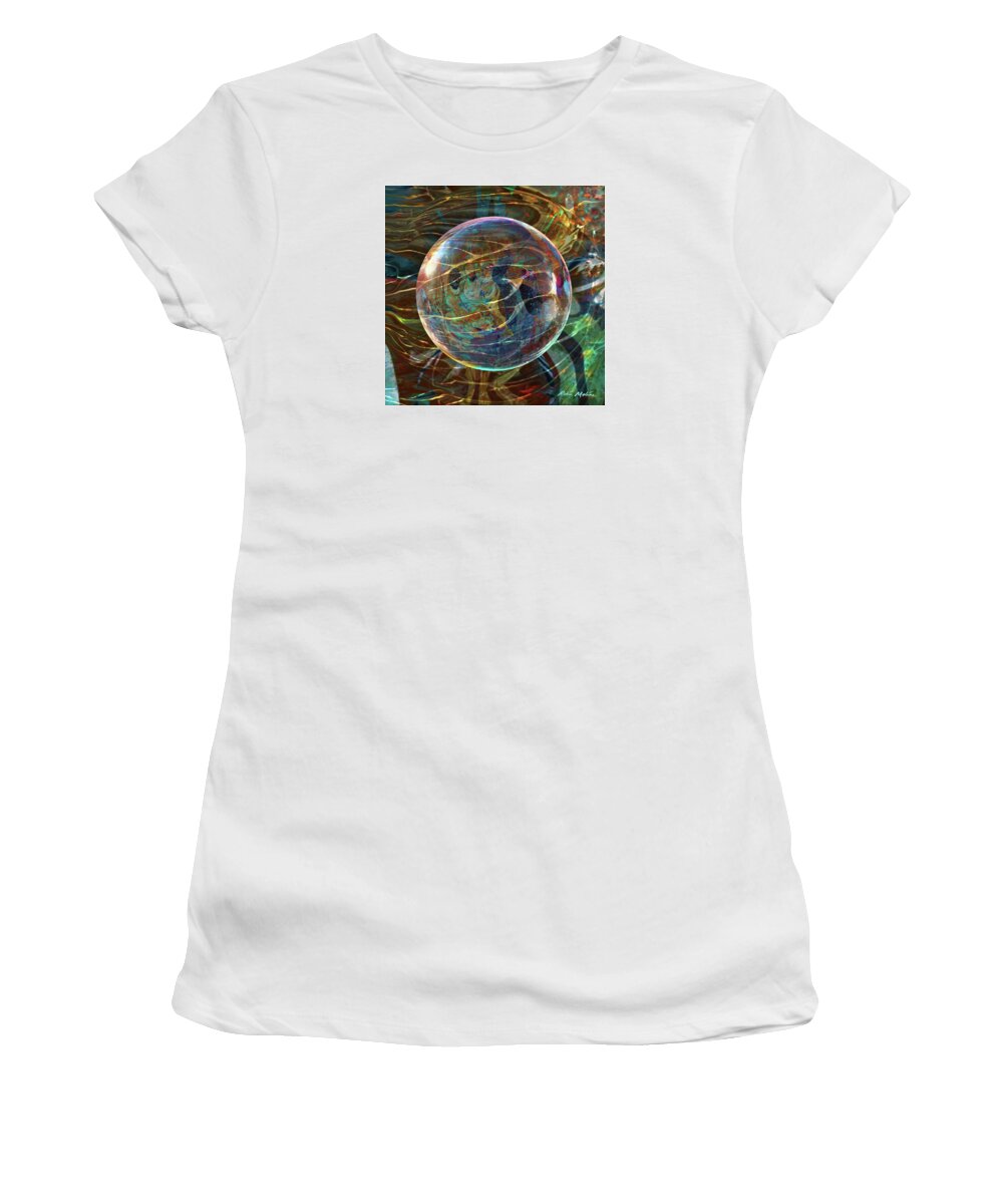 Abstract Women's T-Shirt featuring the digital art Orbital Flow by Robin Moline
