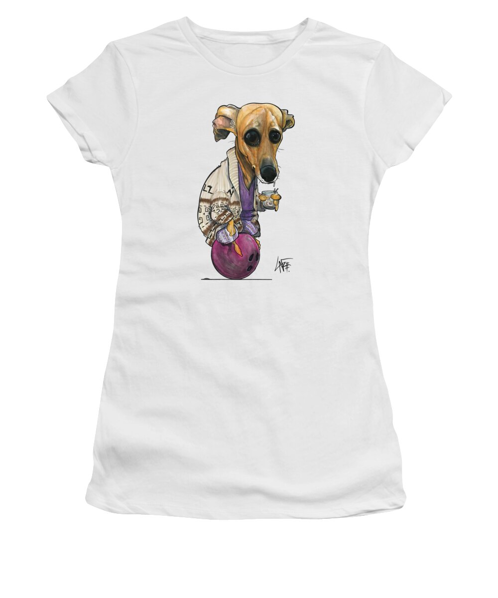 Custom Merchandise Women's T-Shirt featuring the drawing Ostrom 3379 by Canine Caricatures By John LaFree