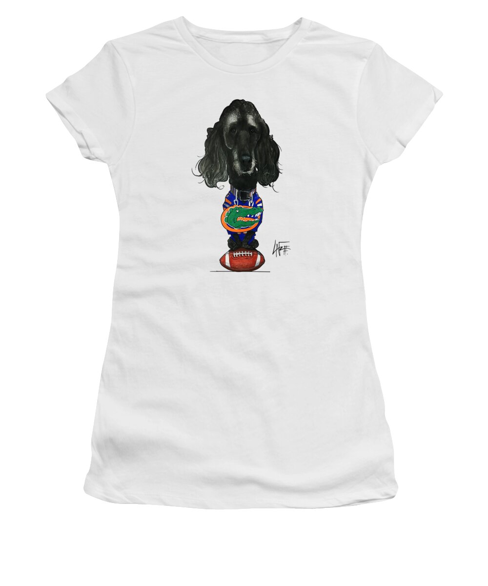 Custom Artwork Women's T-Shirt featuring the drawing Ostrom 3380 PERCY by Canine Caricatures By John LaFree