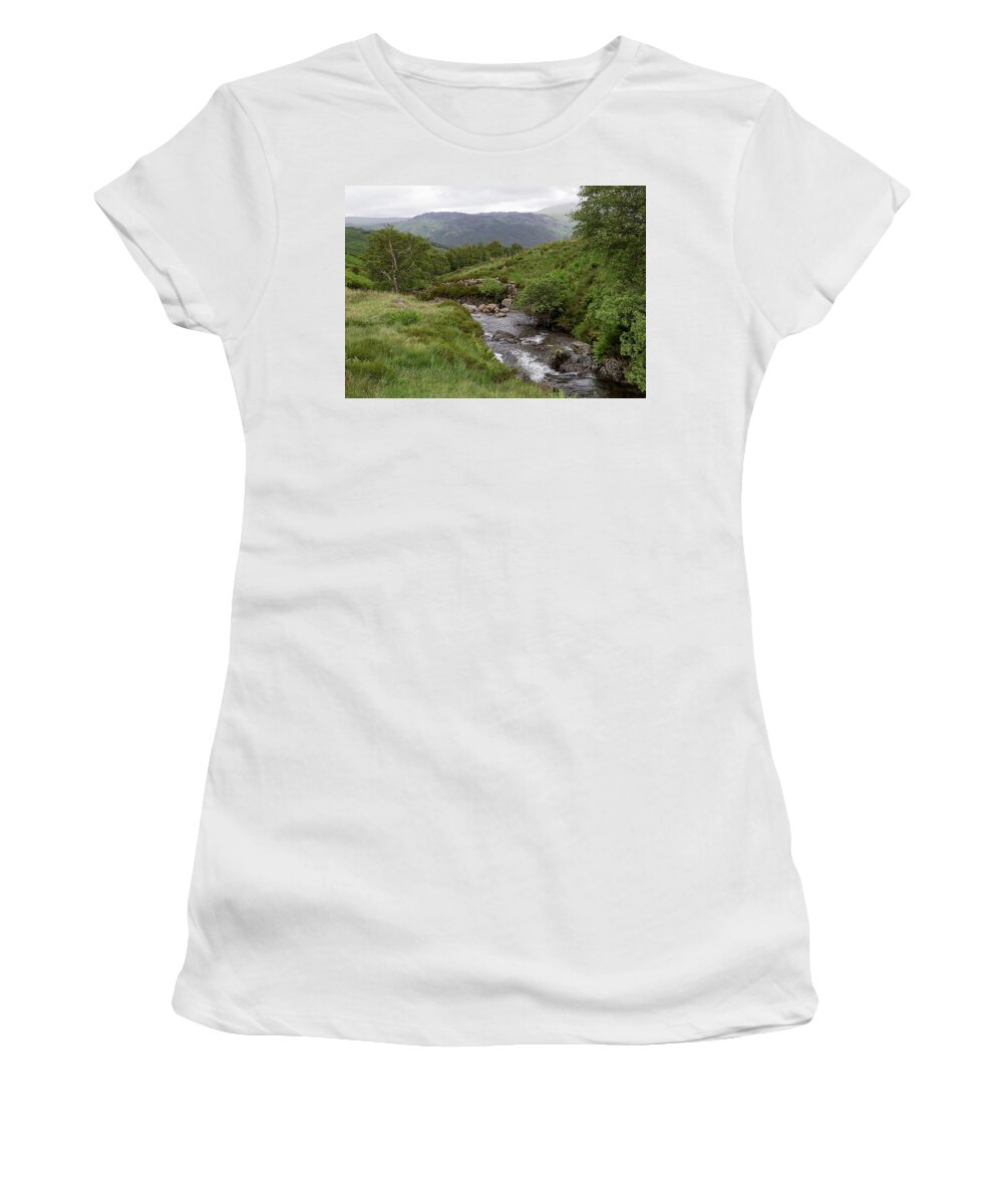 Lake Women's T-Shirt featuring the photograph Over Honister Pass by Shirley Mitchell