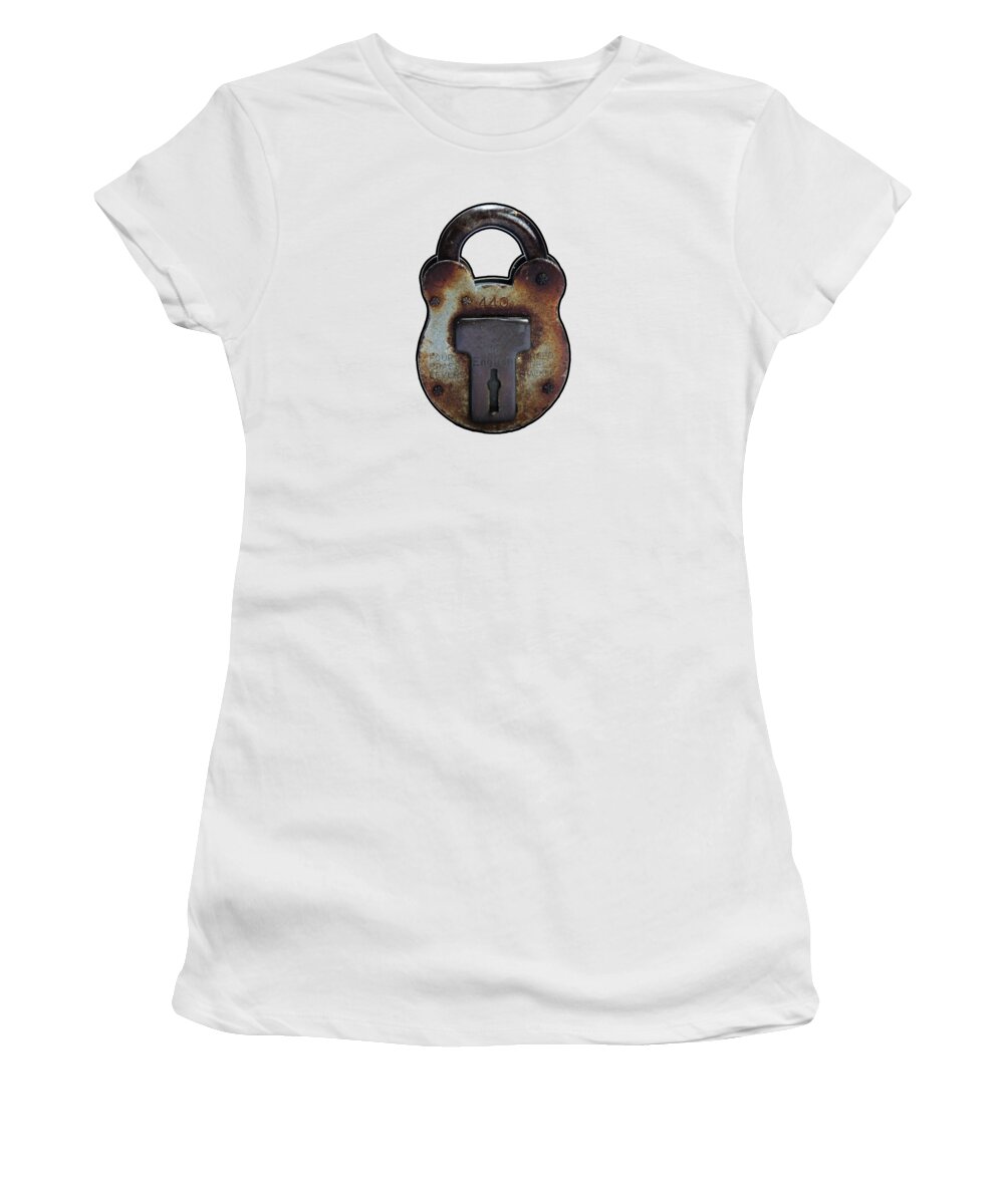 Lock Women's T-Shirt featuring the photograph PadLock by Tom Conway