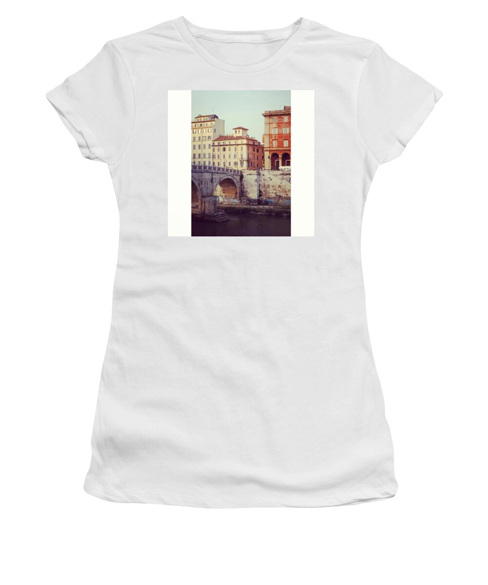 Bridge Women's T-Shirt featuring the photograph #palazzi #palaces #italianbuildings by Lorin Braticevici