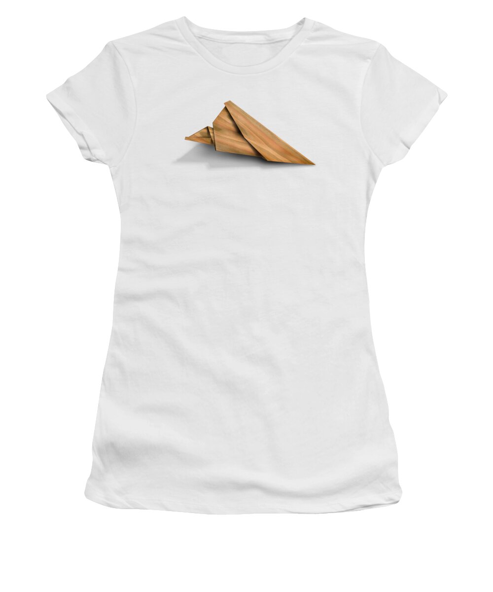 Aircraft Women's T-Shirt featuring the photograph Paper Airplanes of Wood 2 by Yo Pedro