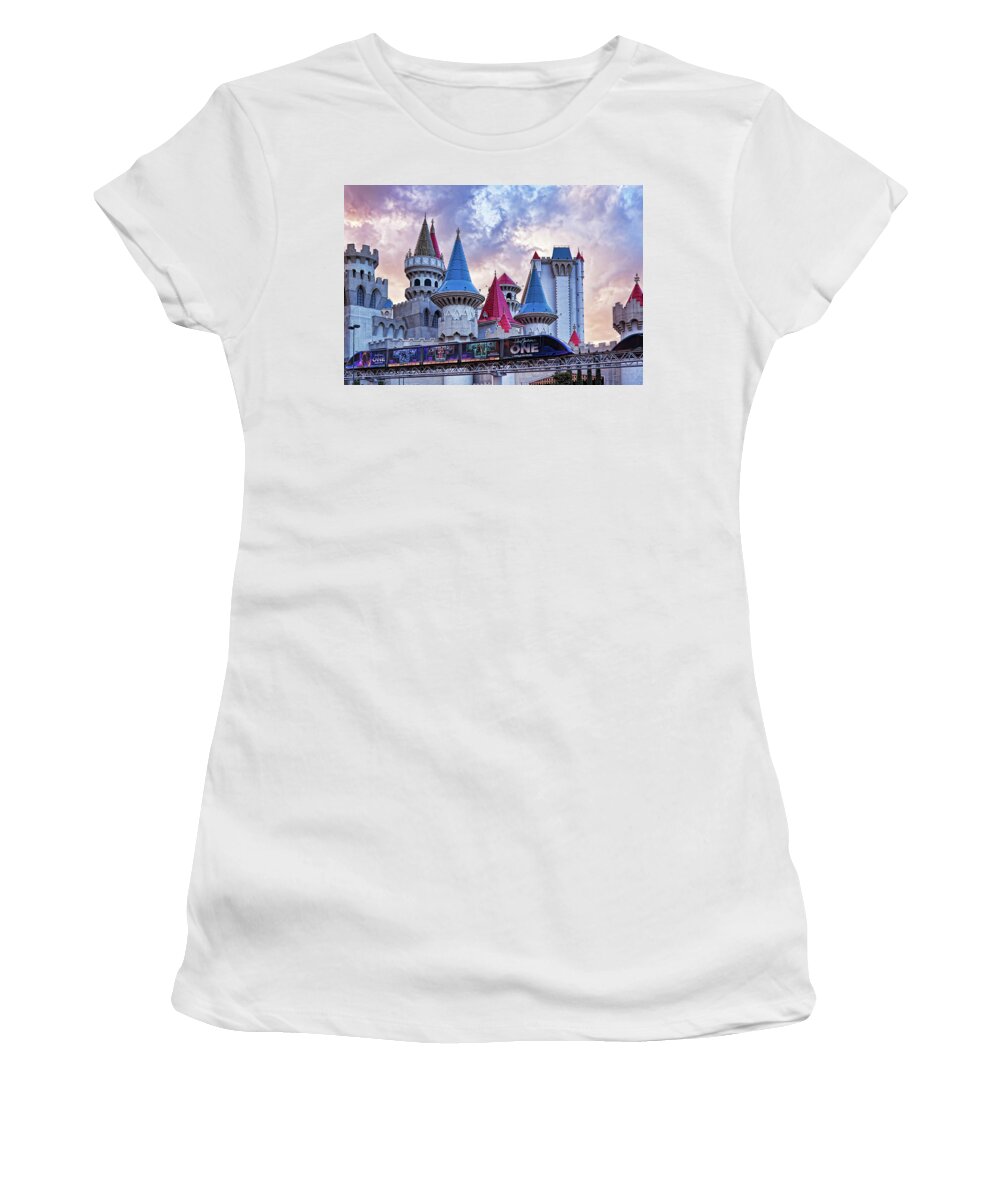 Monorail Women's T-Shirt featuring the photograph Parallel Worlds by Tatiana Travelways